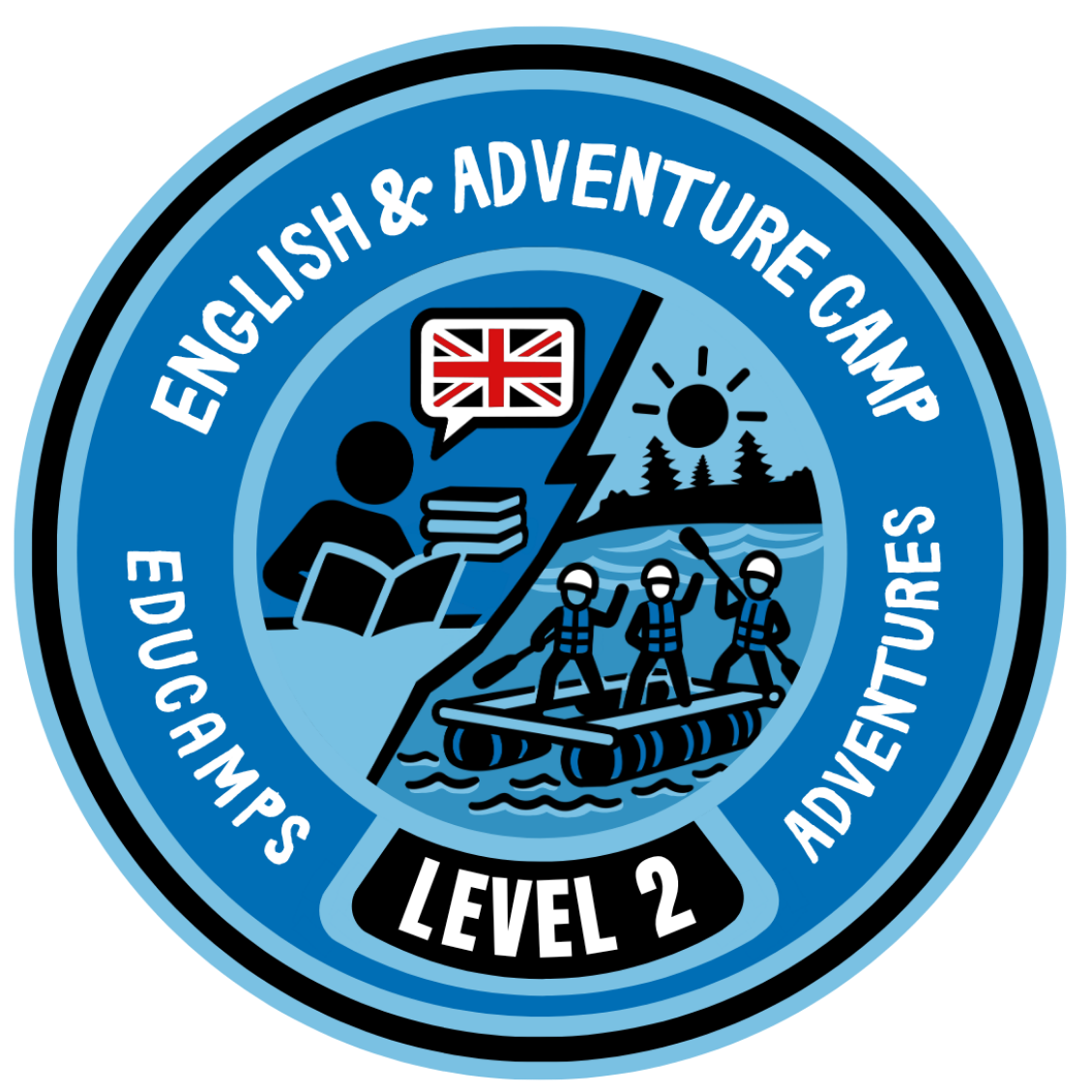 A level 2 adventure patch for the English and Adventure camp.