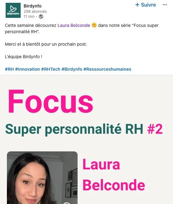 Mentionnée dans le top 5 des influenceurs RH à suivre, par Birdynfo