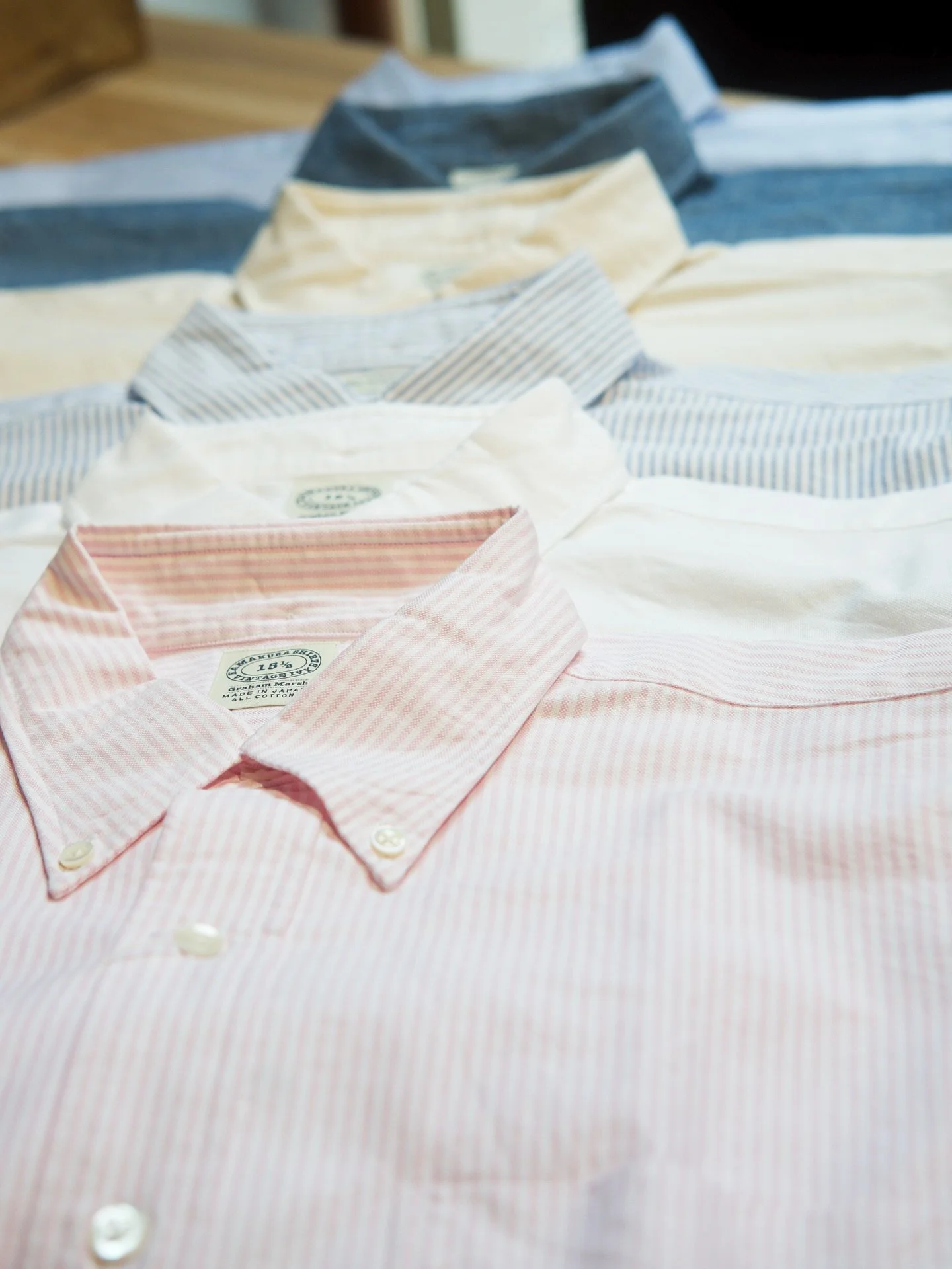 Great news! Full restock of @kamakurashirts_global  shirts have arrived! I now offer the full size range, including half sizes! Plus a couple new pieces added to the selection - Pink University Stripe and Pure White Oxford shirts are now up online an