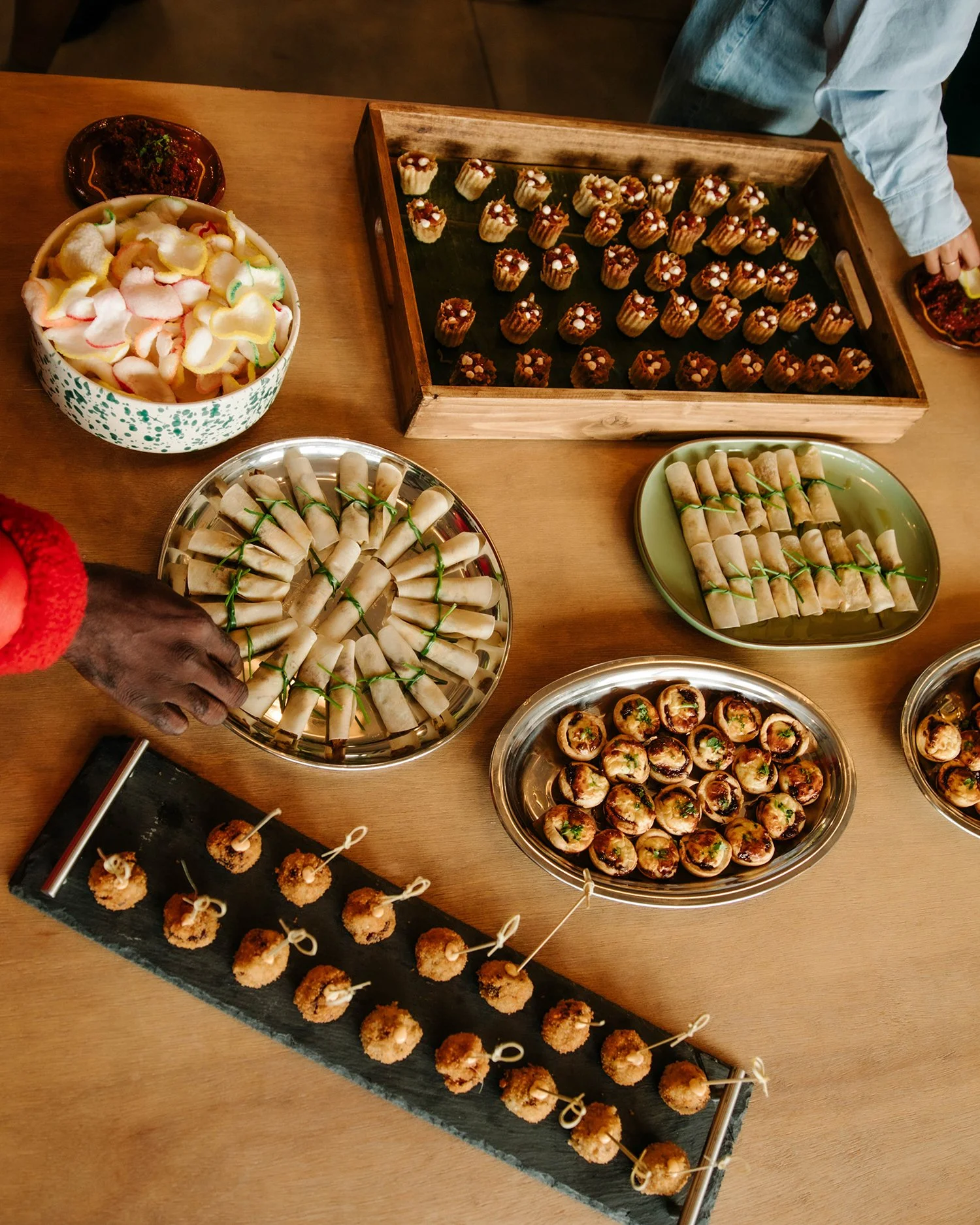Luxury canapé catering for brand launch