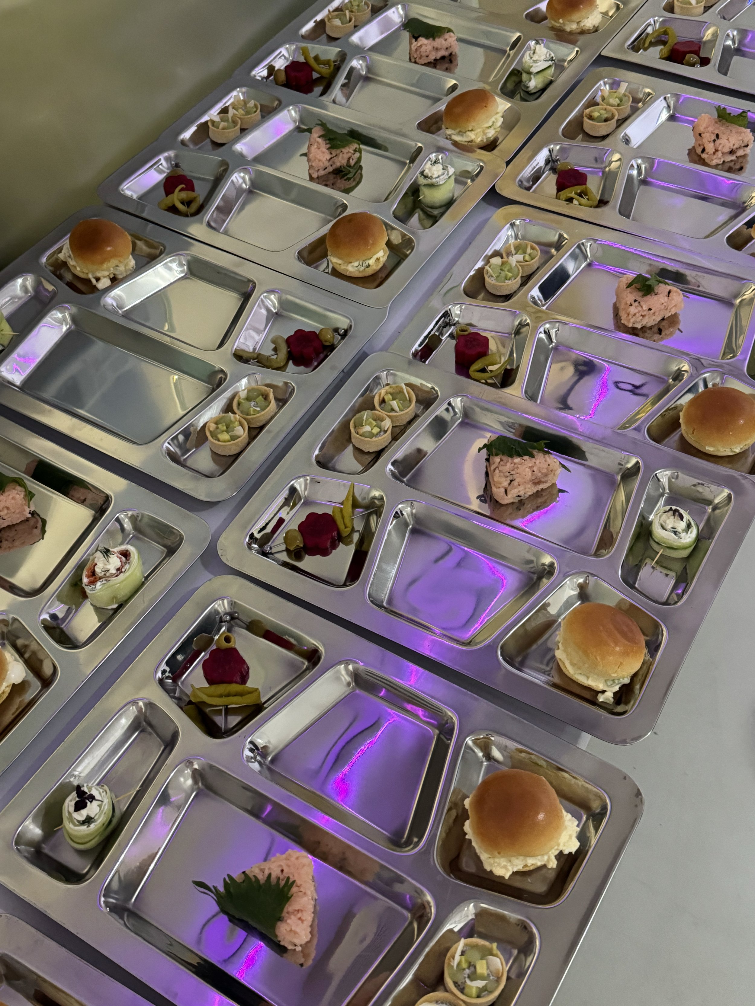 Luxury canapé catering for brand launch