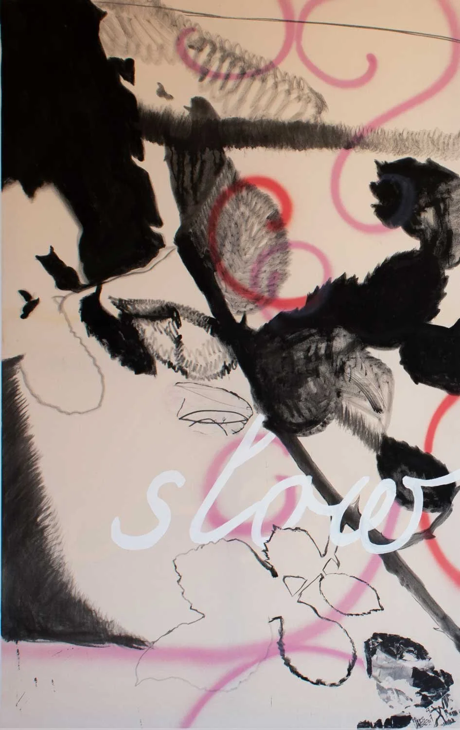 Detaiaufnahme Gemälde von Ausstellung