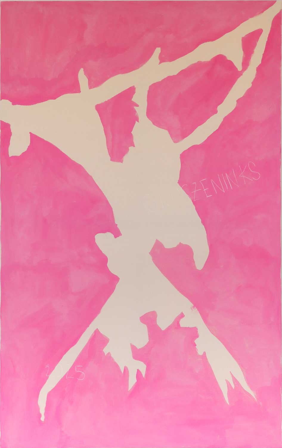 Detailaufnahme von Gemälde in Ausstellung