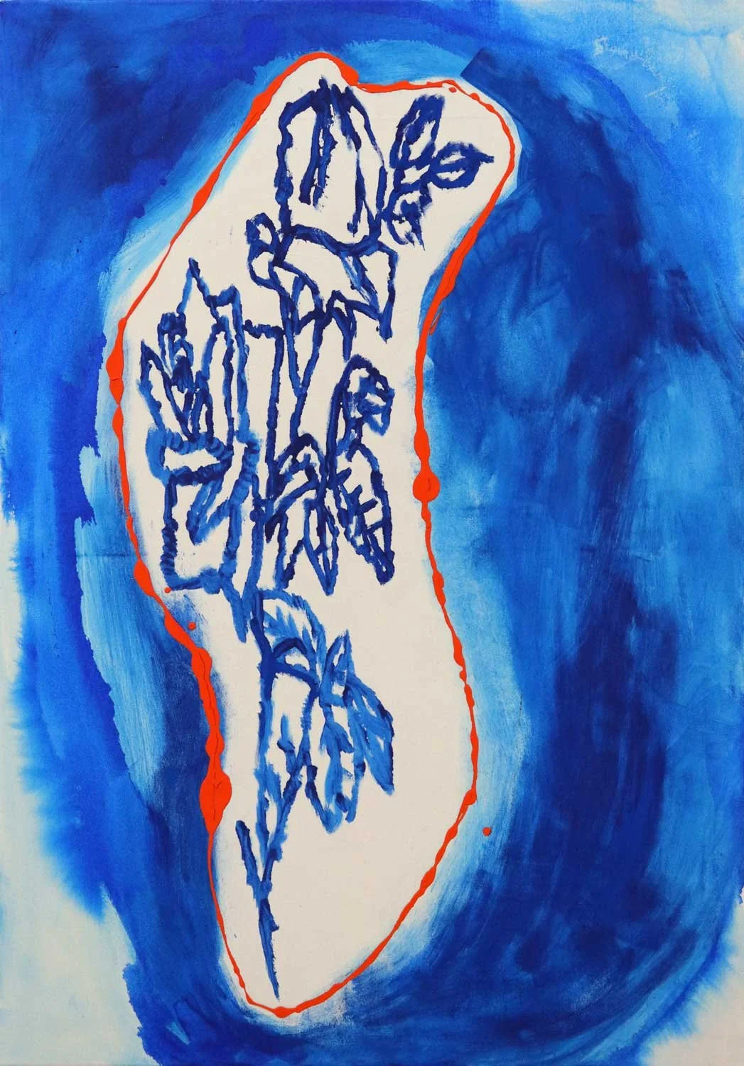 Detailansicht eines Gemäldes von Jana Gruszeninks, Ausstellung „get me somewhere“, Karlsruhe