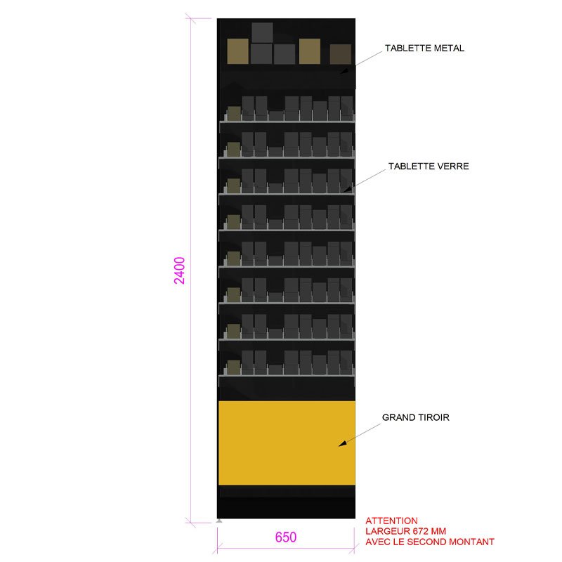 MM005-meuble-mural-linéaires-tabac-8-niveaux-verre-base-noir-coloris-jaune-curry-vue-face-a2m-diffusion.jpg