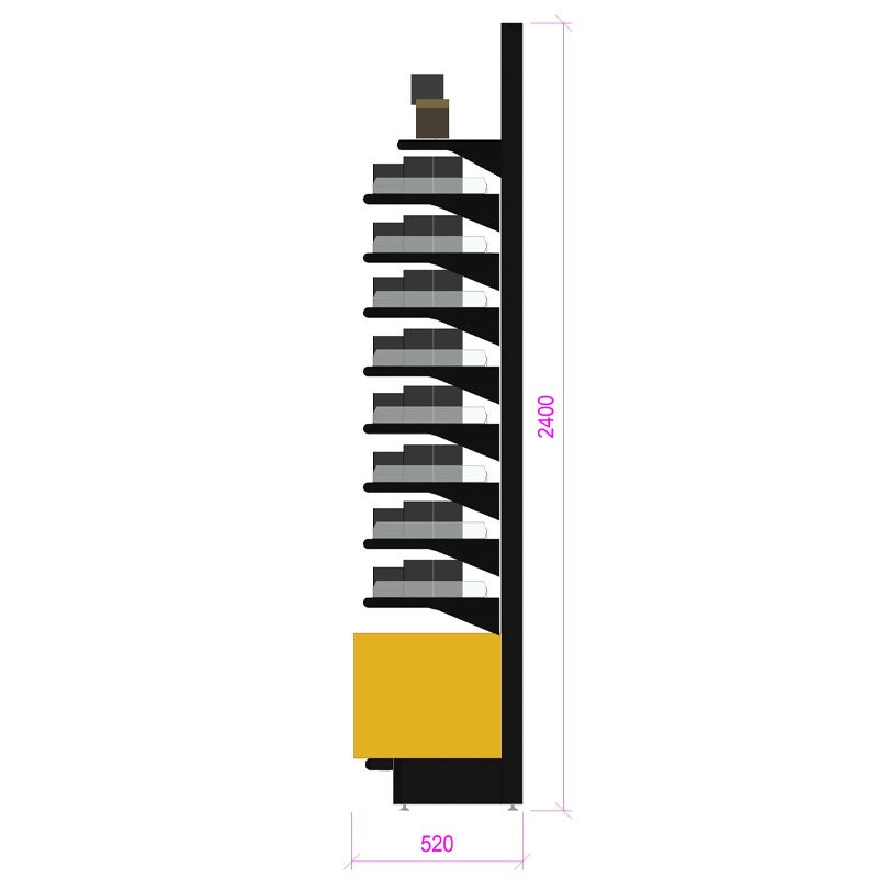 MM004-meuble-mural-linéaires-tabac-8-niveaux-métal-base-noir-coloris-jaune-curry-vue-de-côté-a2m-diffusion.jpg