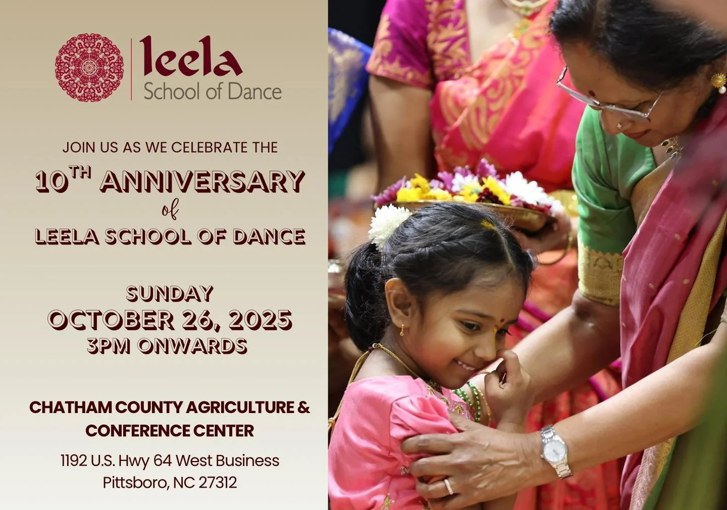 A Decade of Dance & Devotion
A Legacy that began in 2015
Ten years ago, on the sacred day of Vijayadasami, a small dream took its first graceful step and Leela School of Dance was born. 
What began as a handful of students learning with curiosi