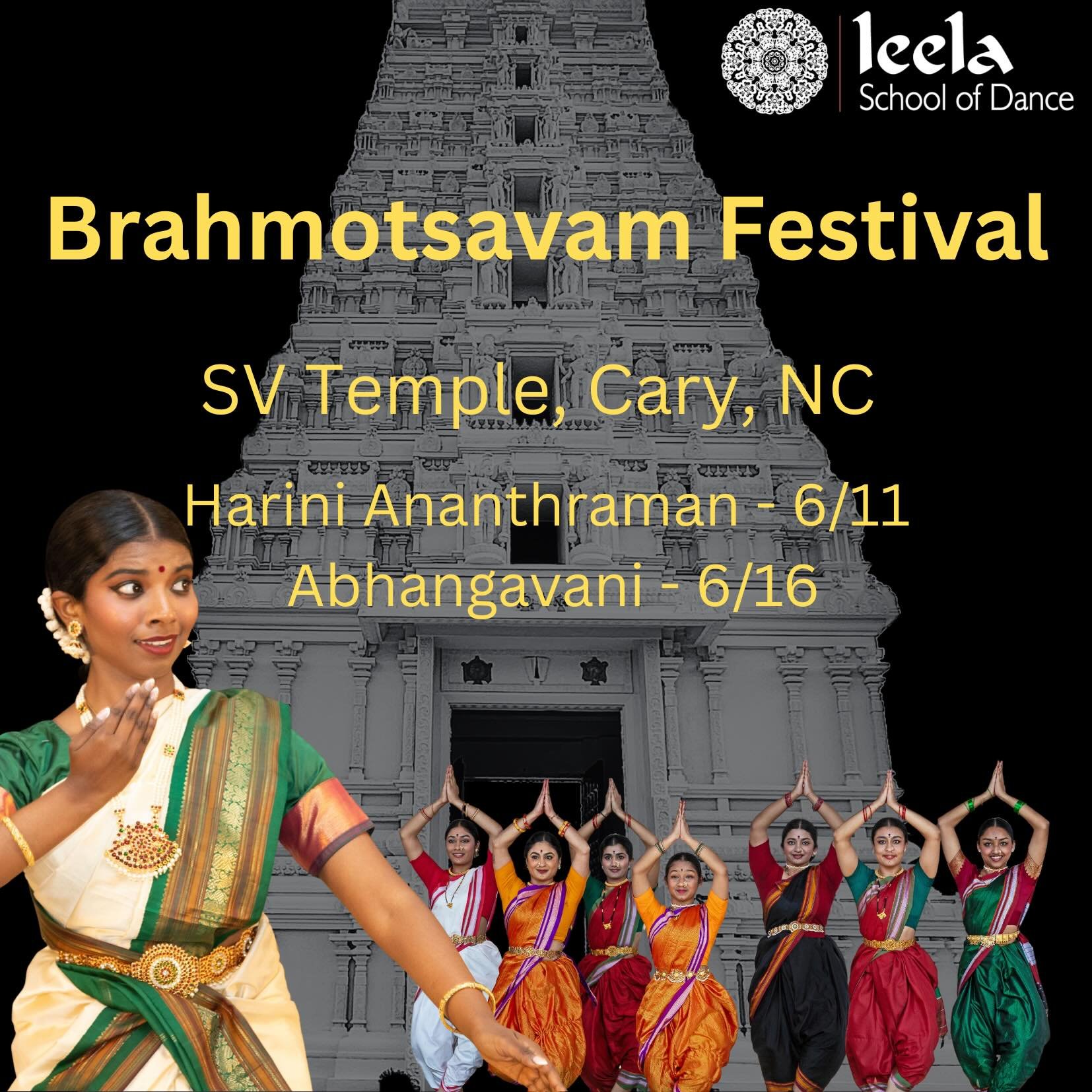 There is something deeply special about offering dance in a temple setting. Surrounded by devotion, tradition, and community, Bharatanatyam returns to one of its most natural homes.

We are honored to participate in this year&rsquo;s Brahmotsavam cel