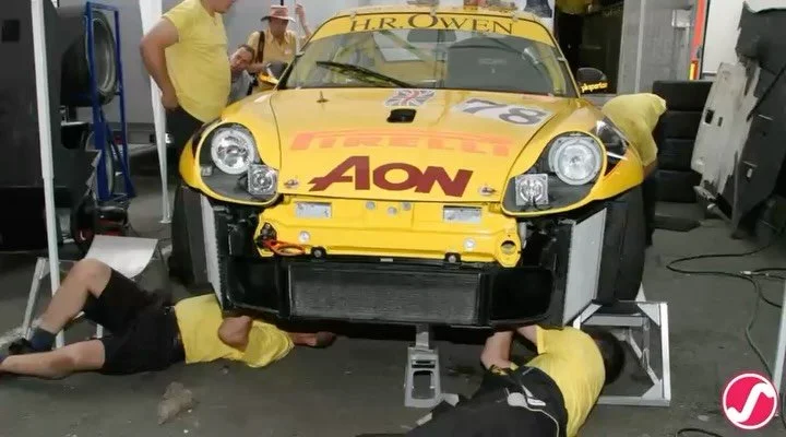 Thursday at Le Mans 2003 - 🔧 New engine. Rebuilt suspension. Proven endurance pedigree.

Following qualifying at Le Mans, PK Sport&rsquo;s Porsche underwent significant development work, including the installation of a new Porsche-supplied engine an
