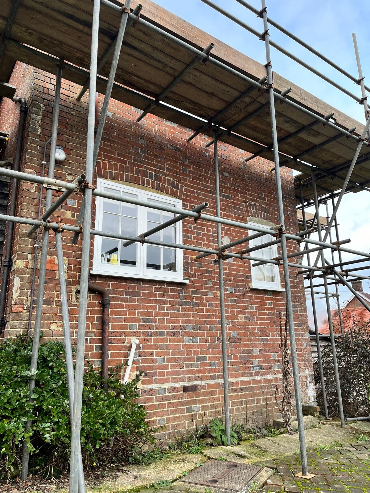 *Before.*
A Grade II listed farmhouse. A gorgeous and rambling building, works involve removal of cement, oakum installation around windows and other such things.
Works are on going and this will be updated as and when.