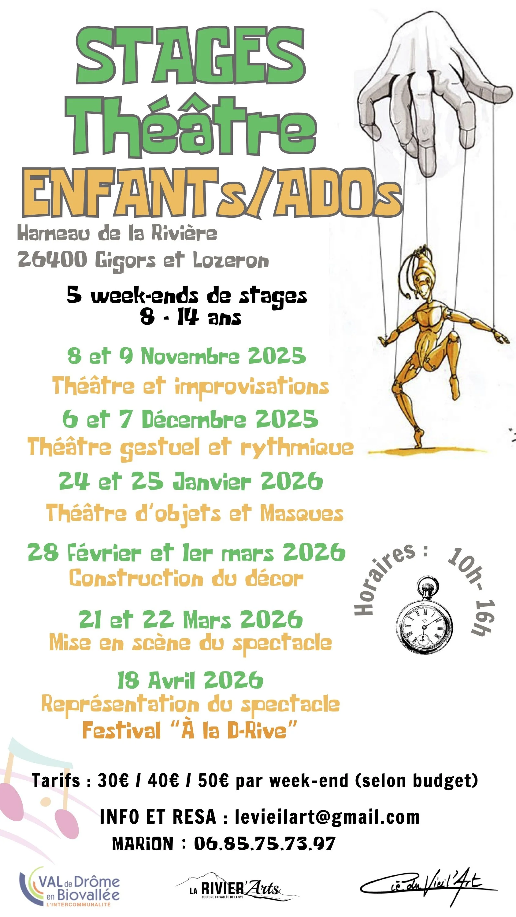 Stage jeunes et ados (8/14 ans) - <span class="sqsrte-text-color--darkAccent">Théâtre et improvisation</span>