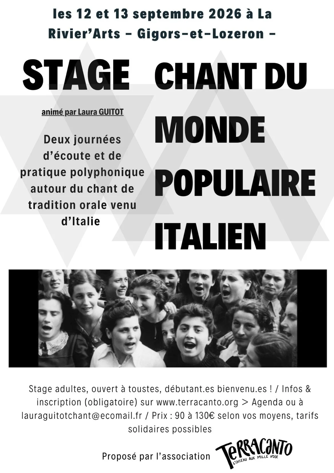 Stage de Chant du monde populaire italien / avec Laura Guitot (Terracanto)
