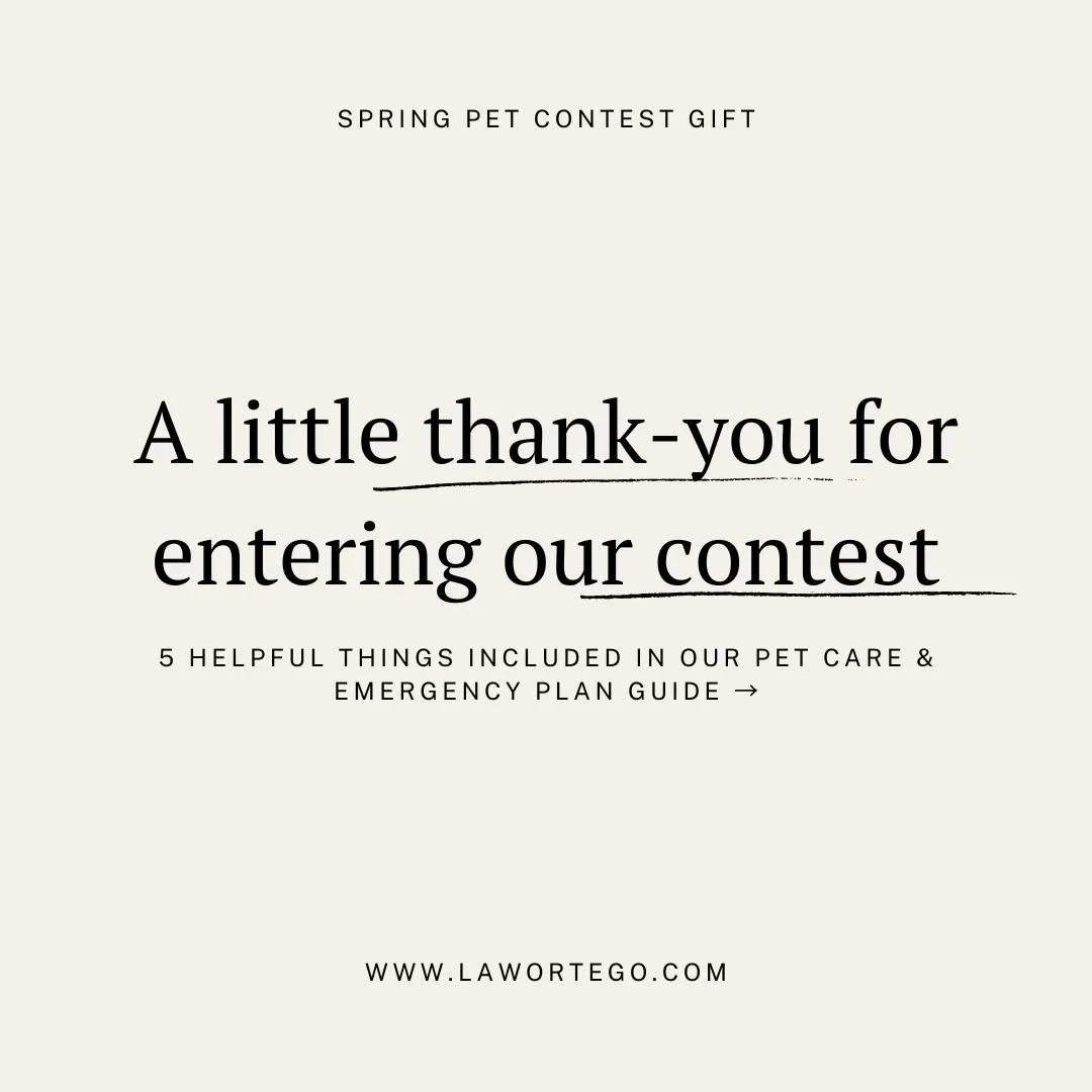 🐾 A little thank-you for entering our contest

Everyone who submits a photo to our
Spring Pet Photo Contest

will receive a FREE copy of our
Pet Care &amp; Emergency Plan Guide

Because pets are family too.

📸 Submit your pet photo to enter!