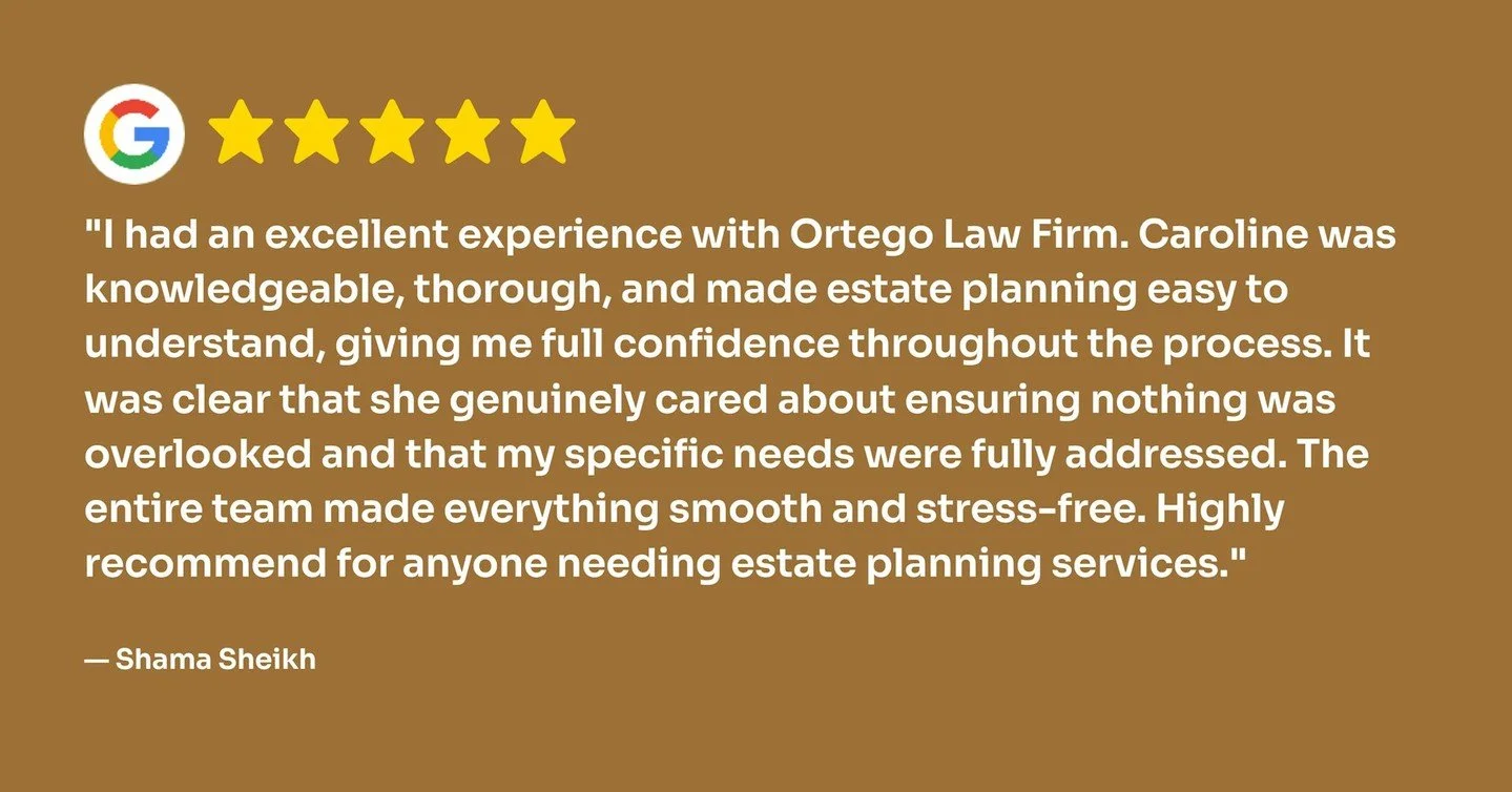 We are always grateful when clients take the time to share their experience with our team.

Recently, one client shared that working with our office made estate planning feel clear, thorough, and stress-free &mdash; which is exactly what we hope ever