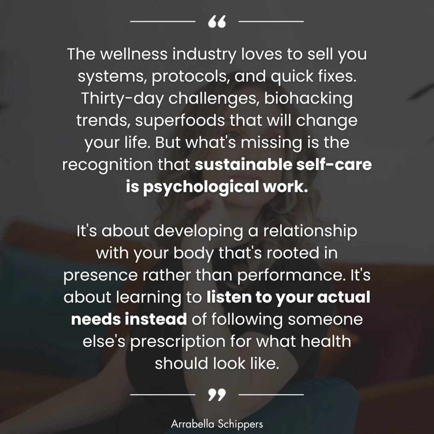 Wellness isn&rsquo;t the perfect protocol. Its a practice. Not performance. Presence. Not someone else's plan. Your own embodied truth. 

Wellness is connection, communication, compassion, community. 

#embodiedhealing #consciousliving #arvamethod #c