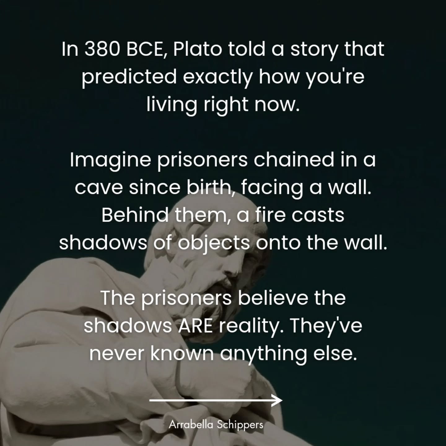 Plato's Cave isn't ancient history - it's what happens when you hit midlife and your body finally forces you to turn around.

For decades, you lived with the shadows. You pushed through exhaustion, ignored tension, overrode your body's signals in ser