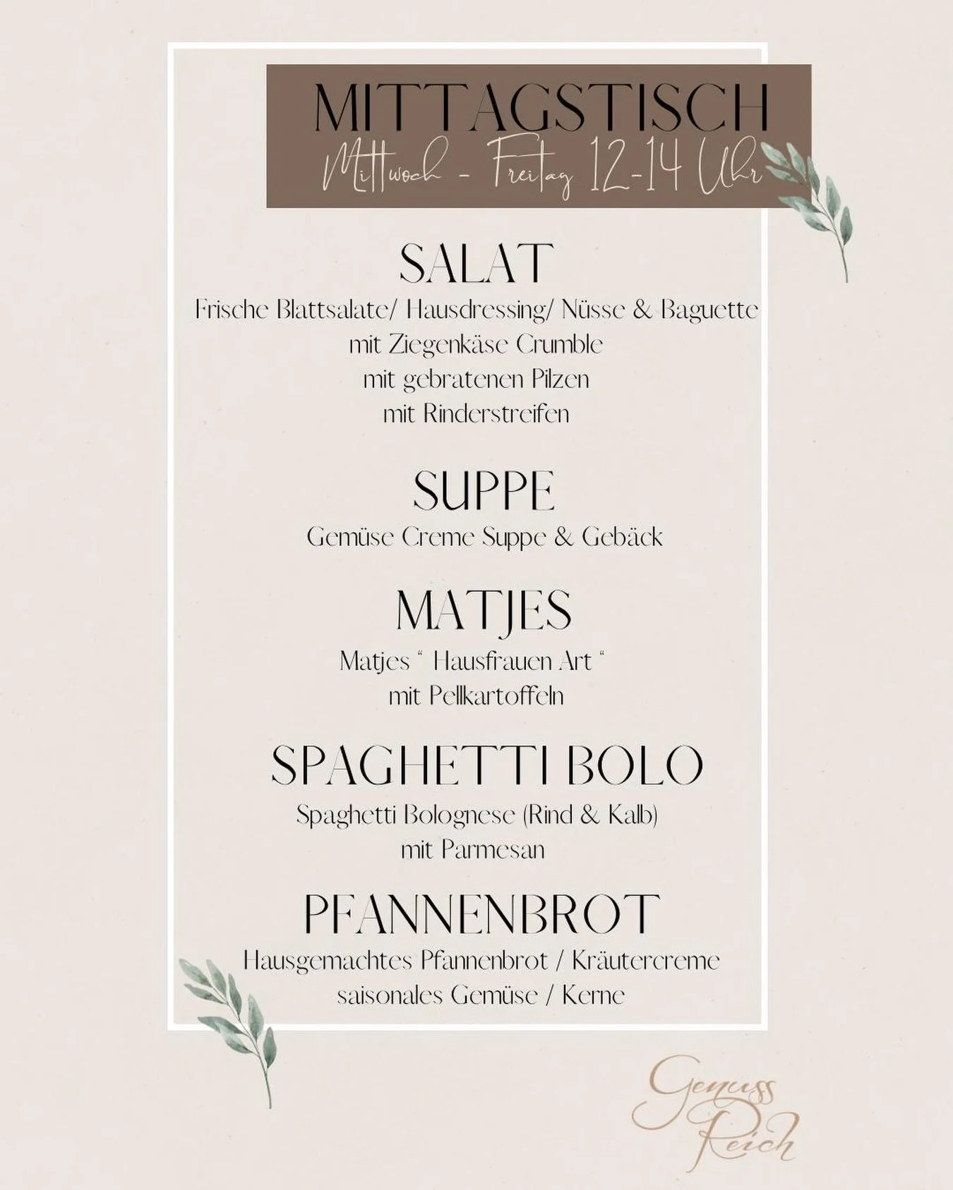 Mittagstisch 🍴

18. - 20. Februar 2026 von 12 bis 14 Uhr

#mittagstisch #caf&eacute; #pause #genussreichseligenstadt #seligenstadtammain