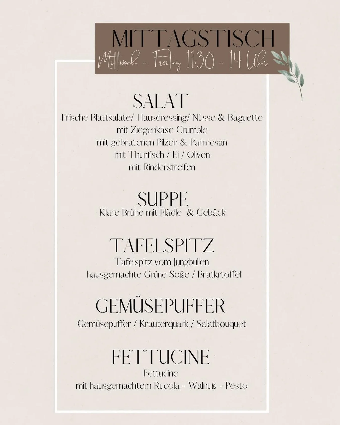 Mittagstisch 🍴

15.- 17. April 2026 von 11:30 Uhr bis 14 Uhr

#mittagstisch #caf&eacute; #pause #genussreichseligenstadt #seligenstadt