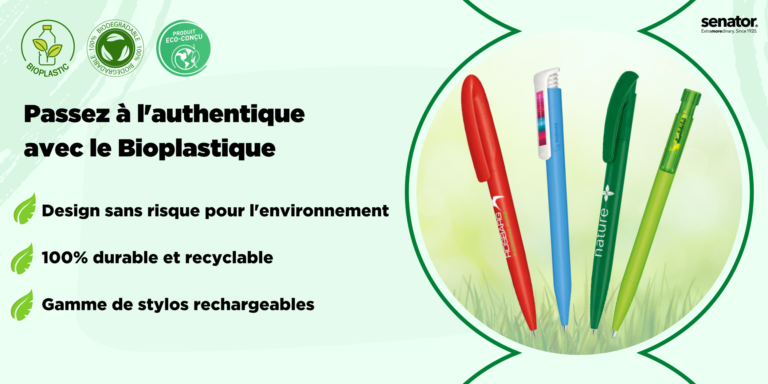 Promotion des stylos écoresponsables (tendance RSE)