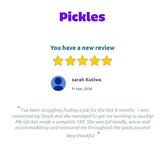 Here at Pickles we really do change lives, here's an amazing 5⭐ review from Sarah to kick off the weekend! we couldn't ask for a better Friday! Thank you for the wonderful feedback. Jobs a gooden'