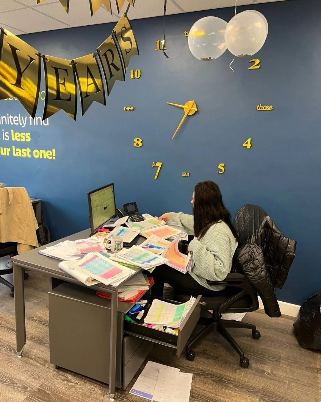 End-of-year chaos is in full swing and Caz is buried under a mountain of paperwork&hellip; someone send reinforcements, caffeine, and a stress ball 📝☕😂