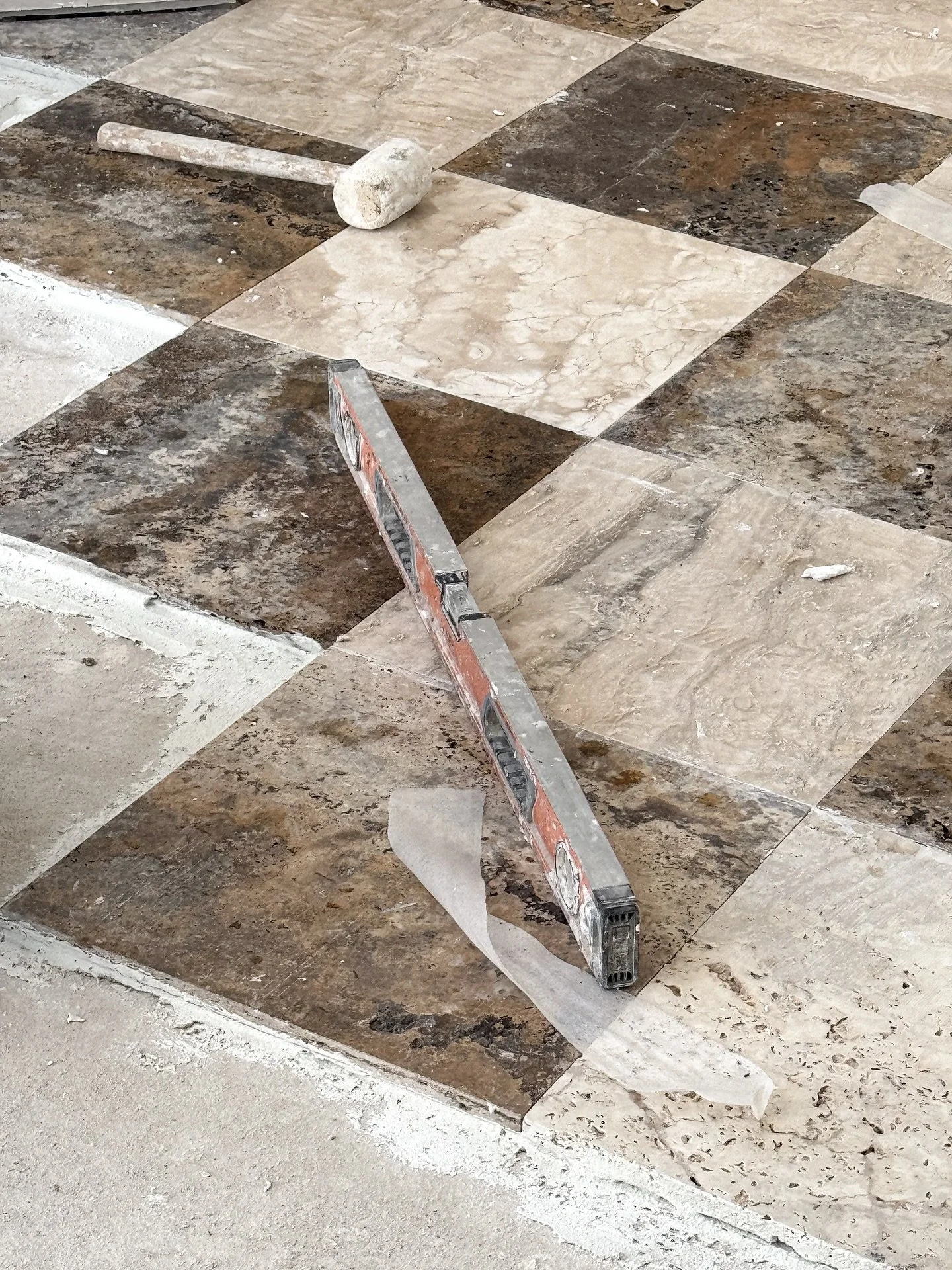 Designed with intention - our classic checkerboard floor in natural stone. A timeless expression in form and material. 🤍