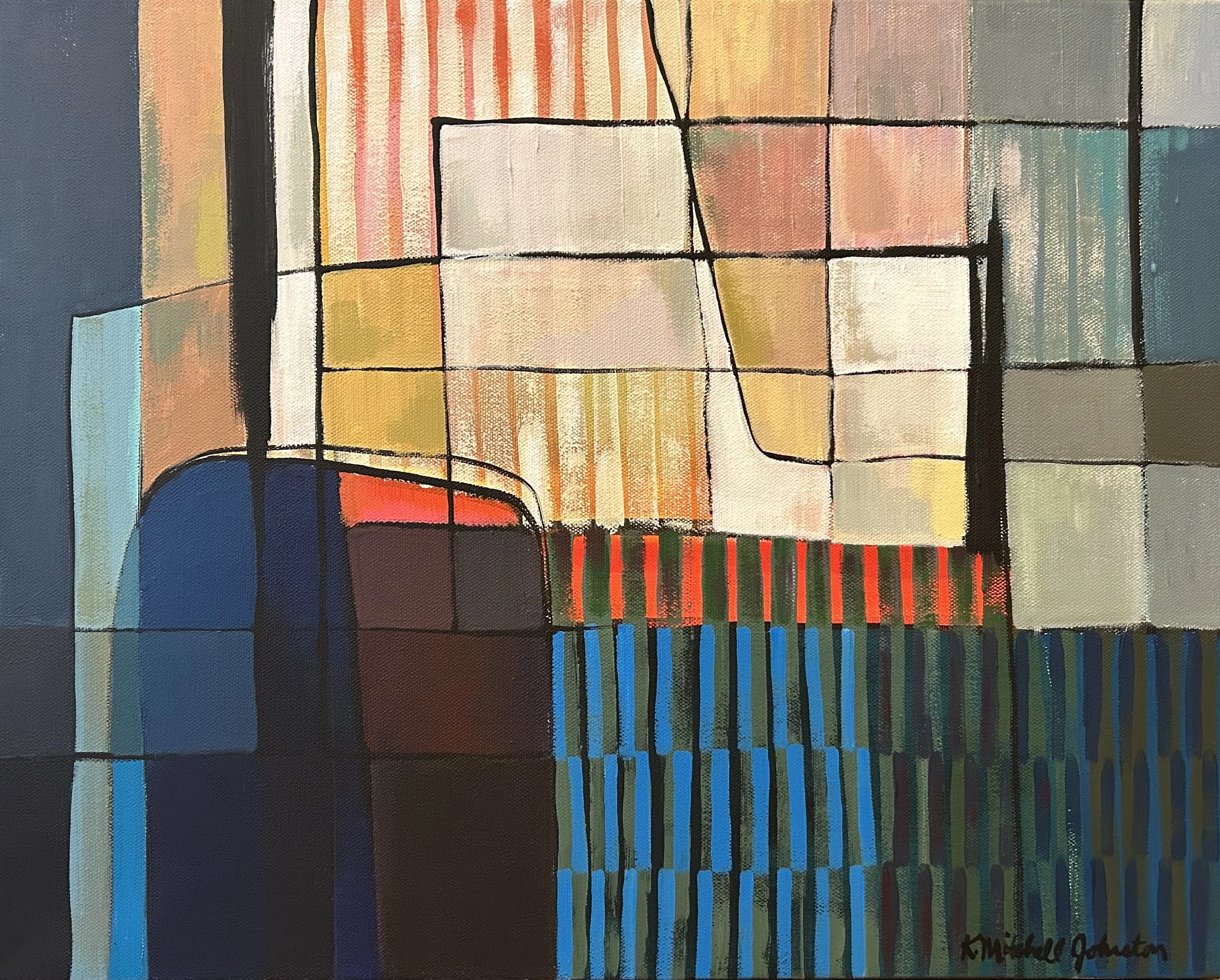 Chalk Lines, acrylic on canvas, 16x20