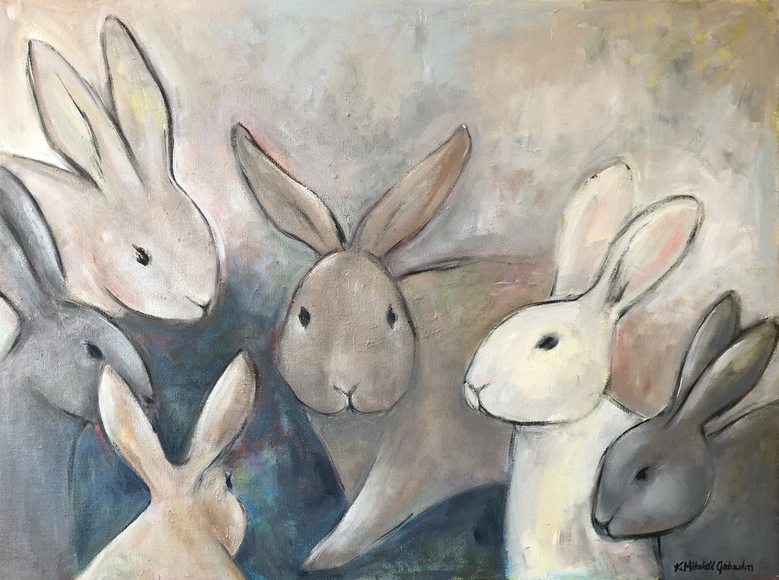 Rabbit On, oil on canvas, 18x24, SOLD