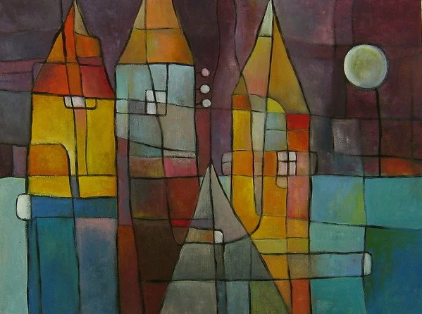 Evening Conversation, oil on canvas, 18x24, SOLD