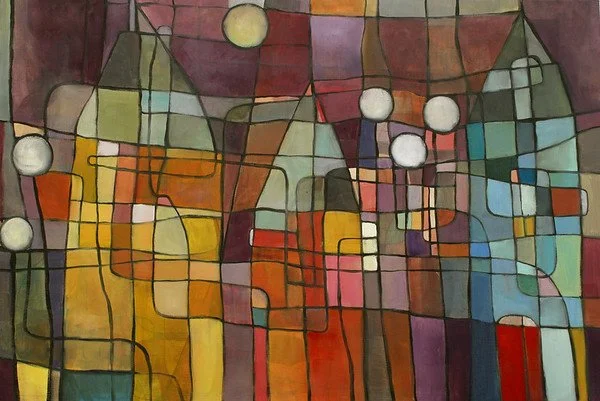 Town at Night, oil on canvas, 24x36, SOLD