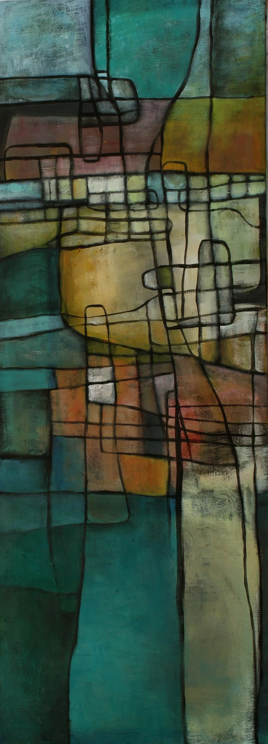 Windows on Water, oil on canvas, 44x16, SOLD