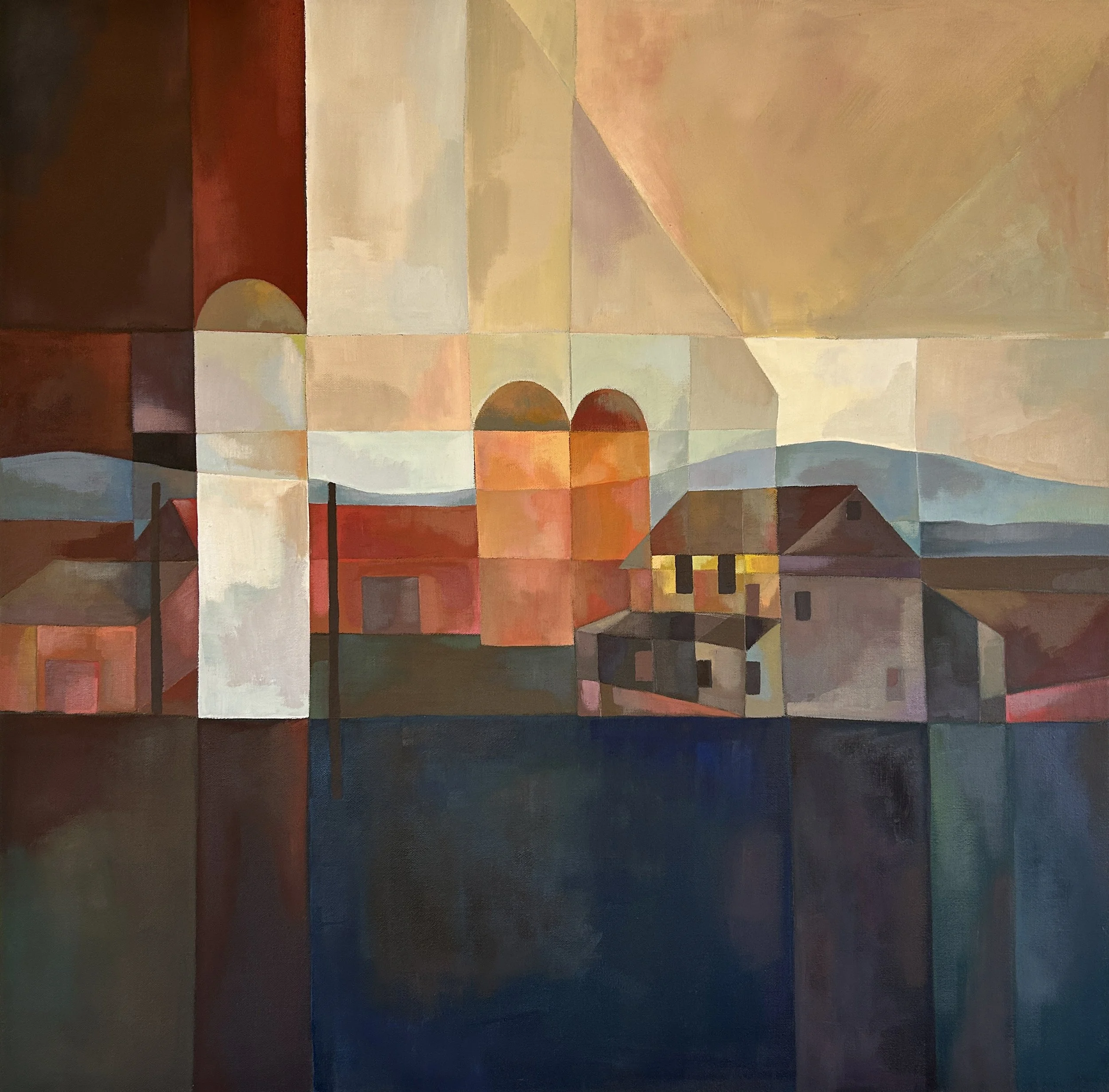 White Silo, oil on canvas, 36x36, SOLD