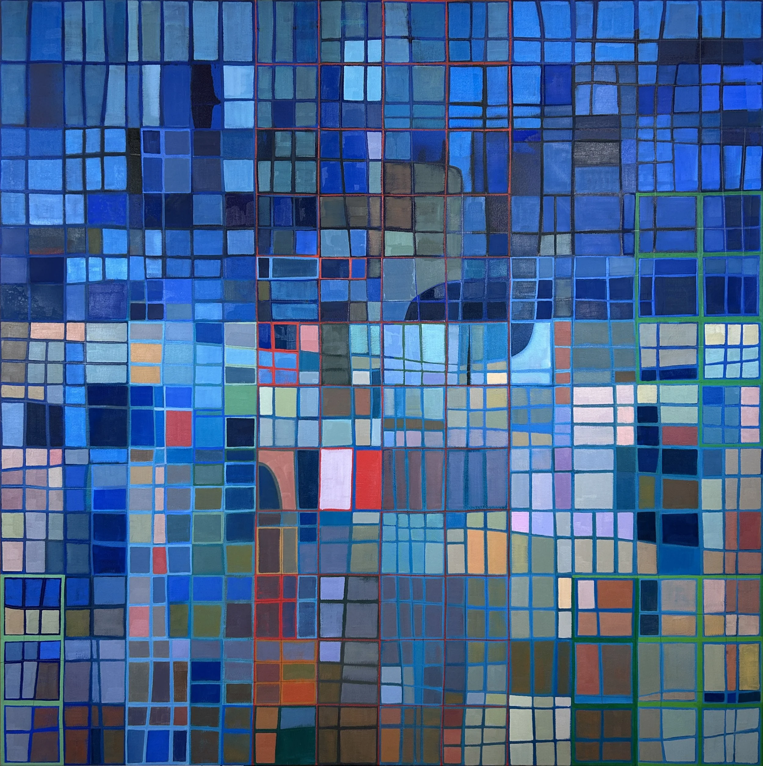 Block City, oil and acrylic on canvas, 48x48, $3500