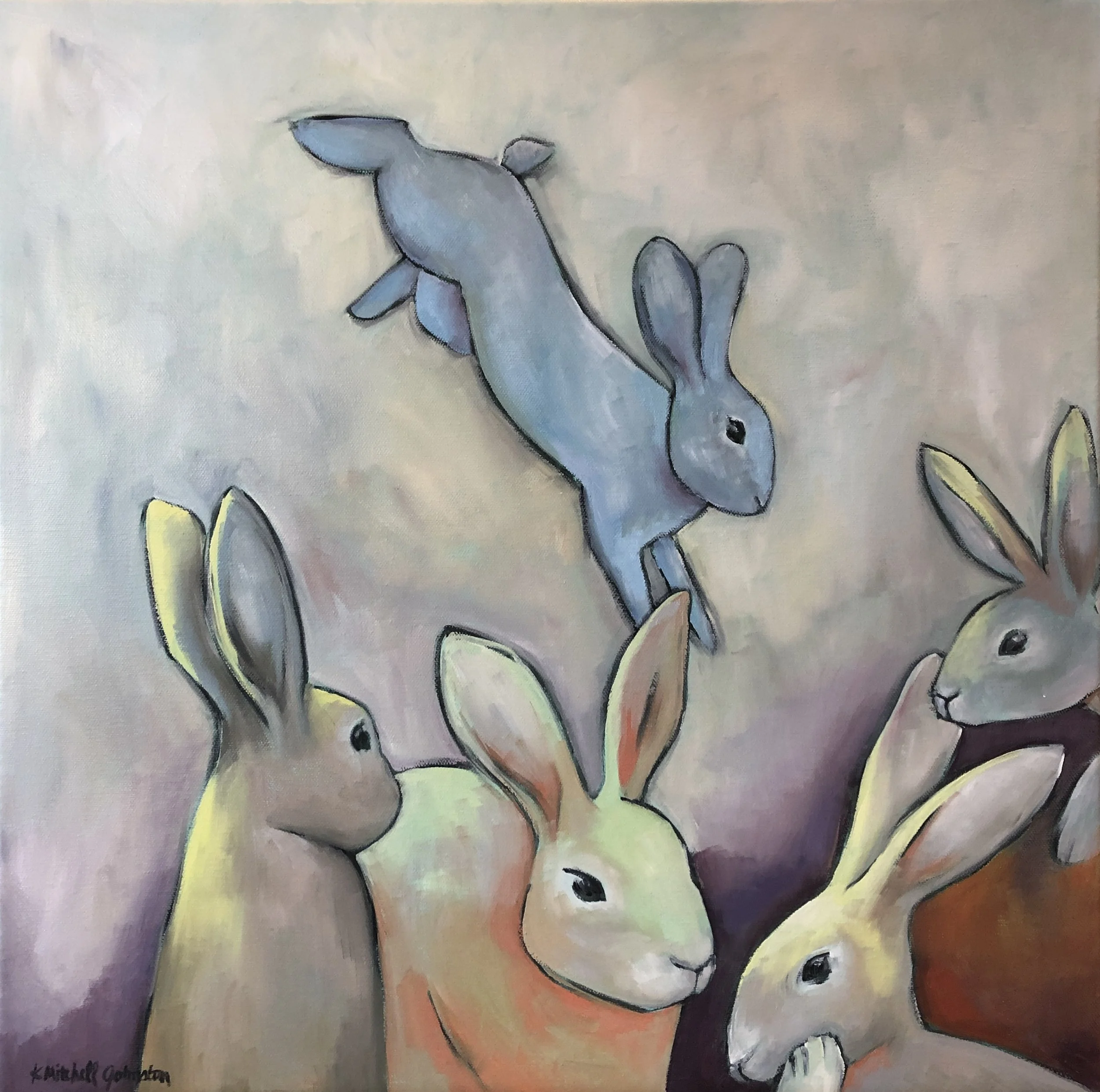 The Showoff, oil on canvas, 20x20, SOLD