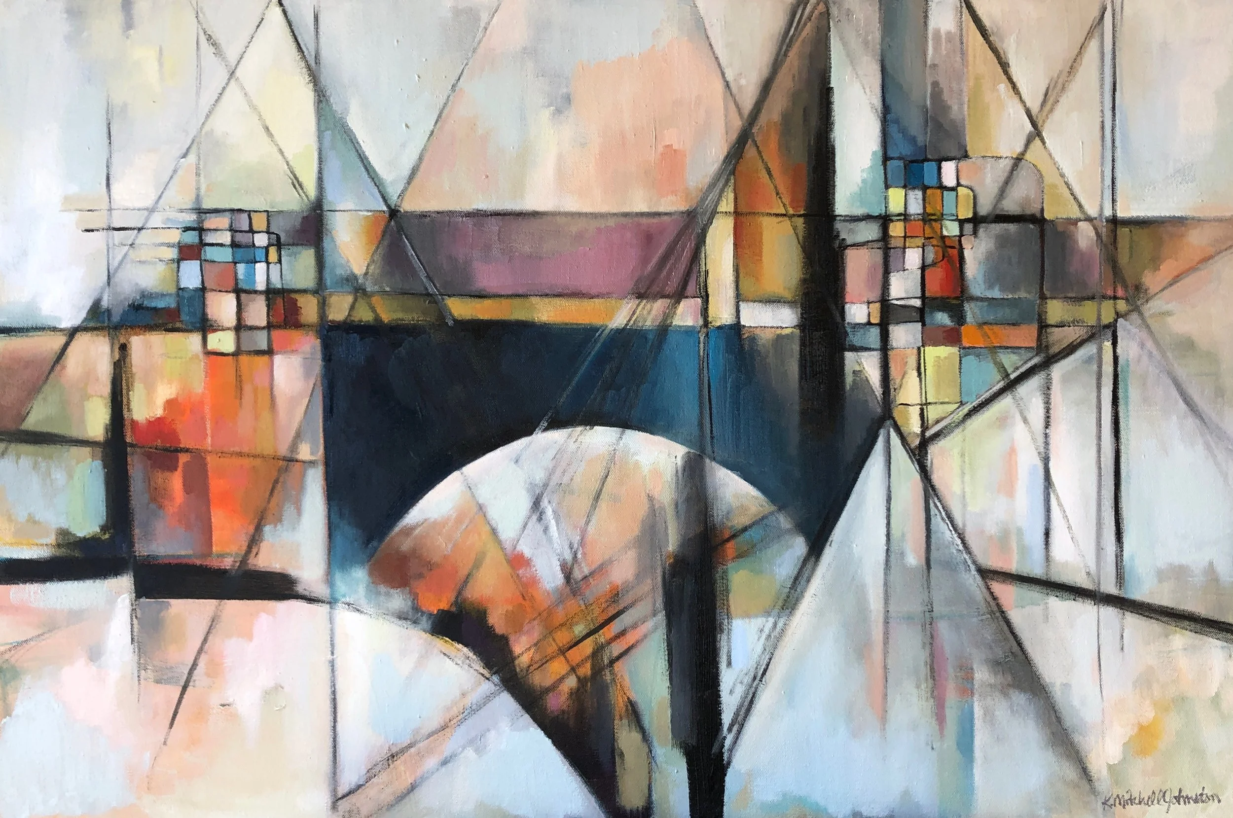 Maintaining Connections in Chaos, oil on canvas, 24x36, SOLD