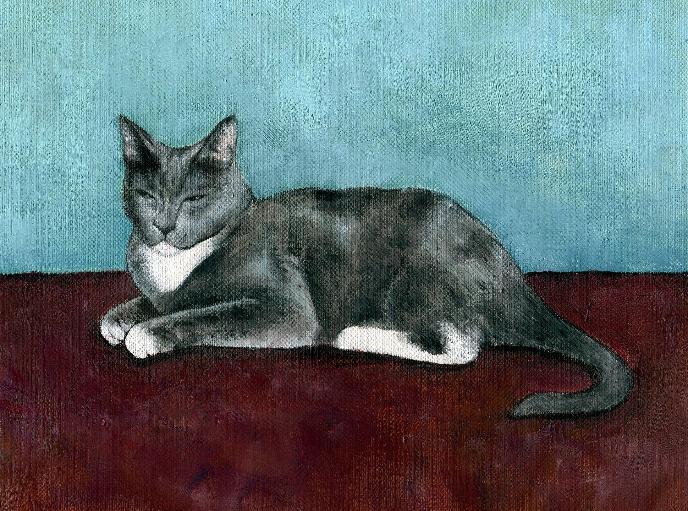Blue, oil on paper, 9x12, SOLD