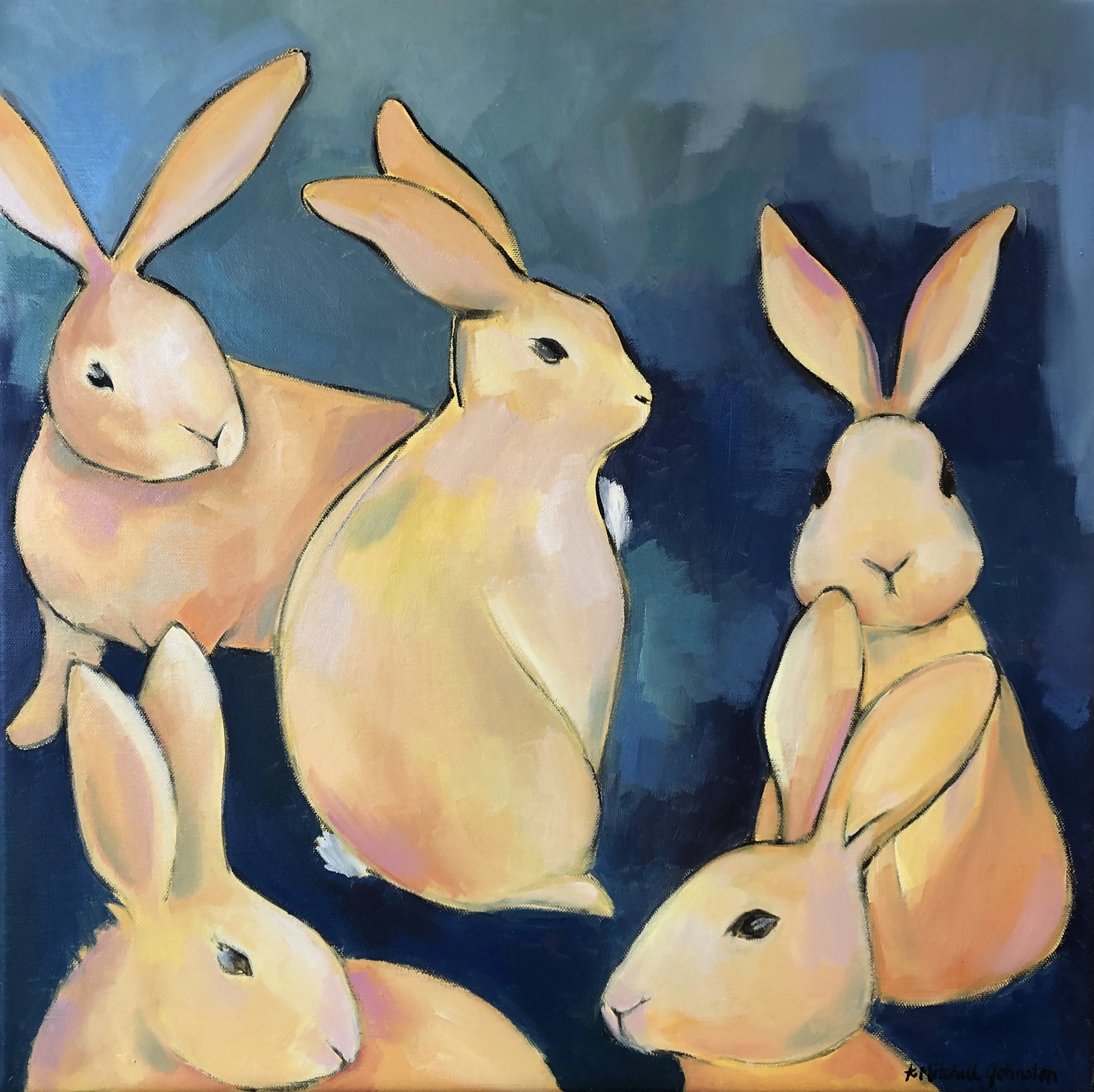 Circle of Friends, oil on canvas, 20x20, SOLD