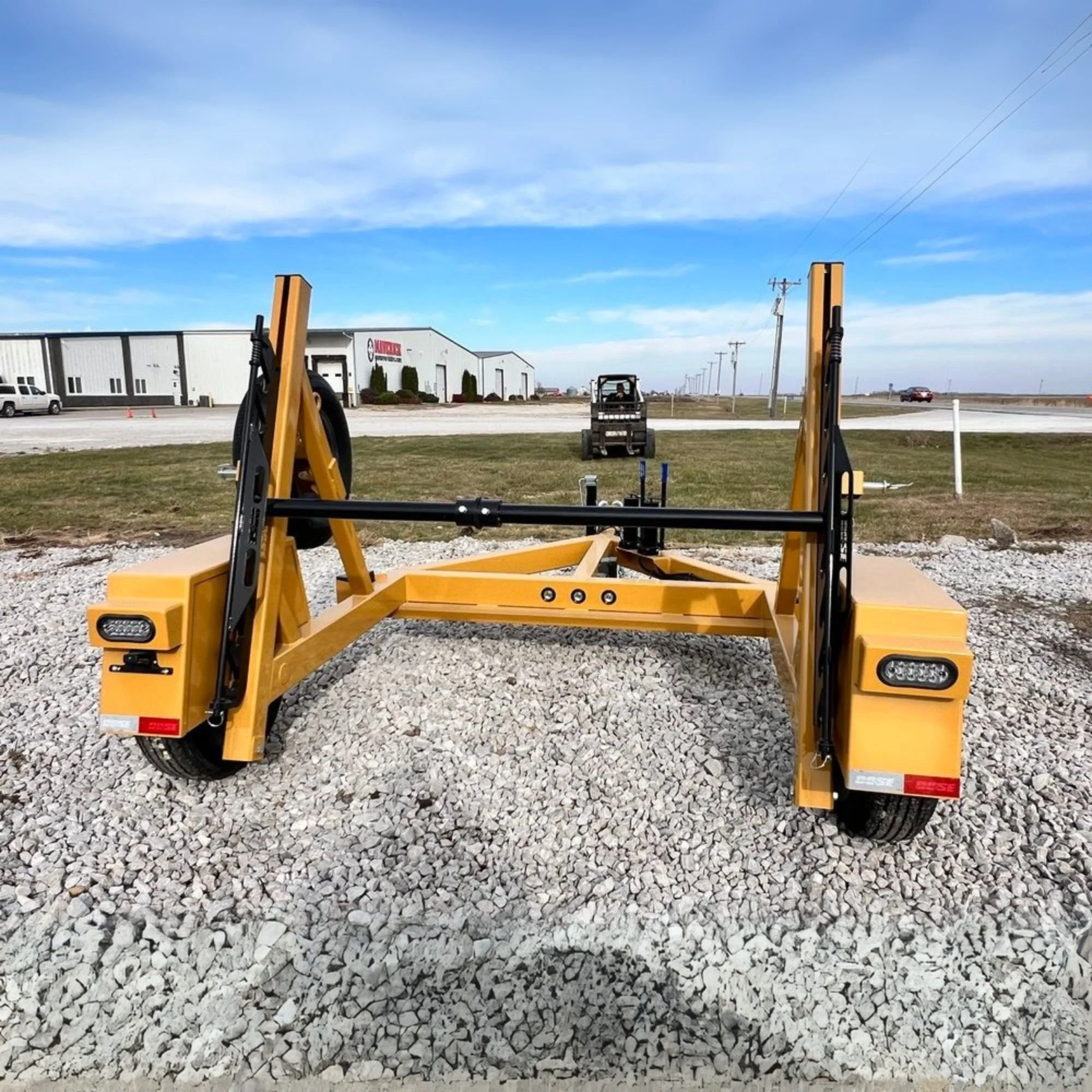 Back view of a 7K CG Single Reel Self Loading Trailer sold by Maverick, Inc. located in Story City, Iowa