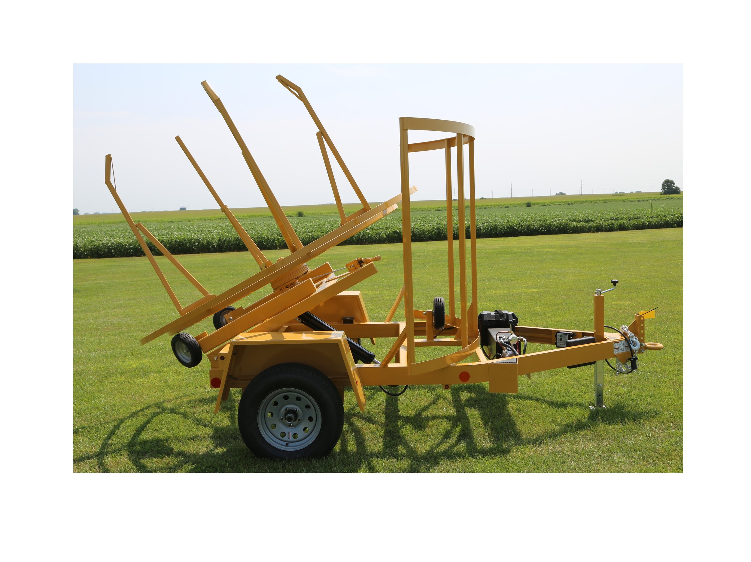 Single Reel Coil Pipe Trailer Carousel Lift