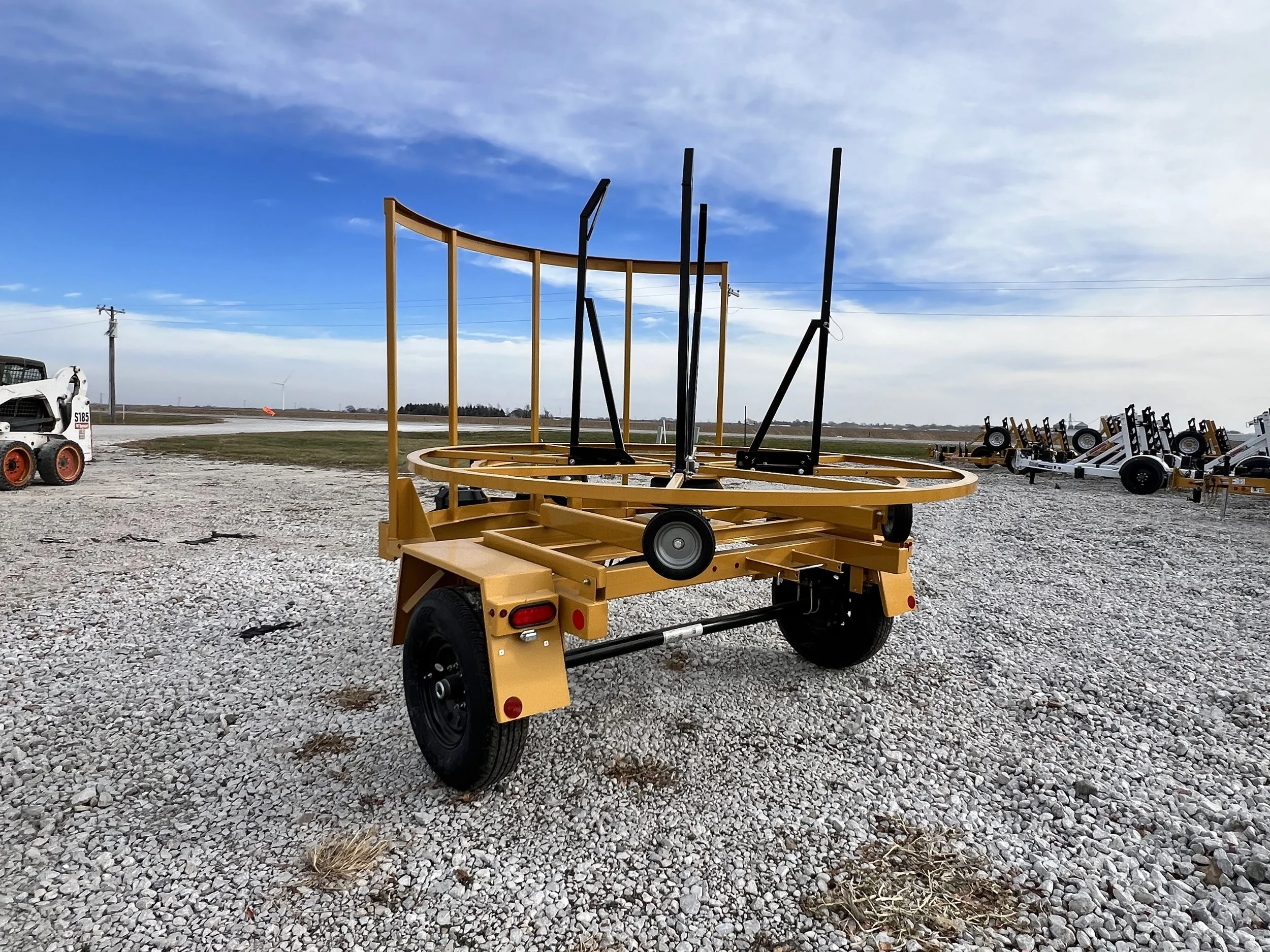 Single Reel Coil Pipe Trailer Rear Left Corner View