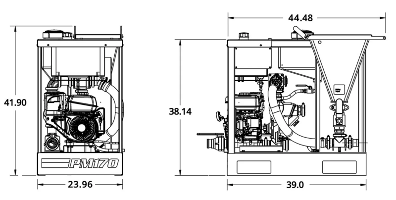 Dimensions of a Mud Pump 170GPM sold by Maverick, Inc. located in Story City, Iowa
