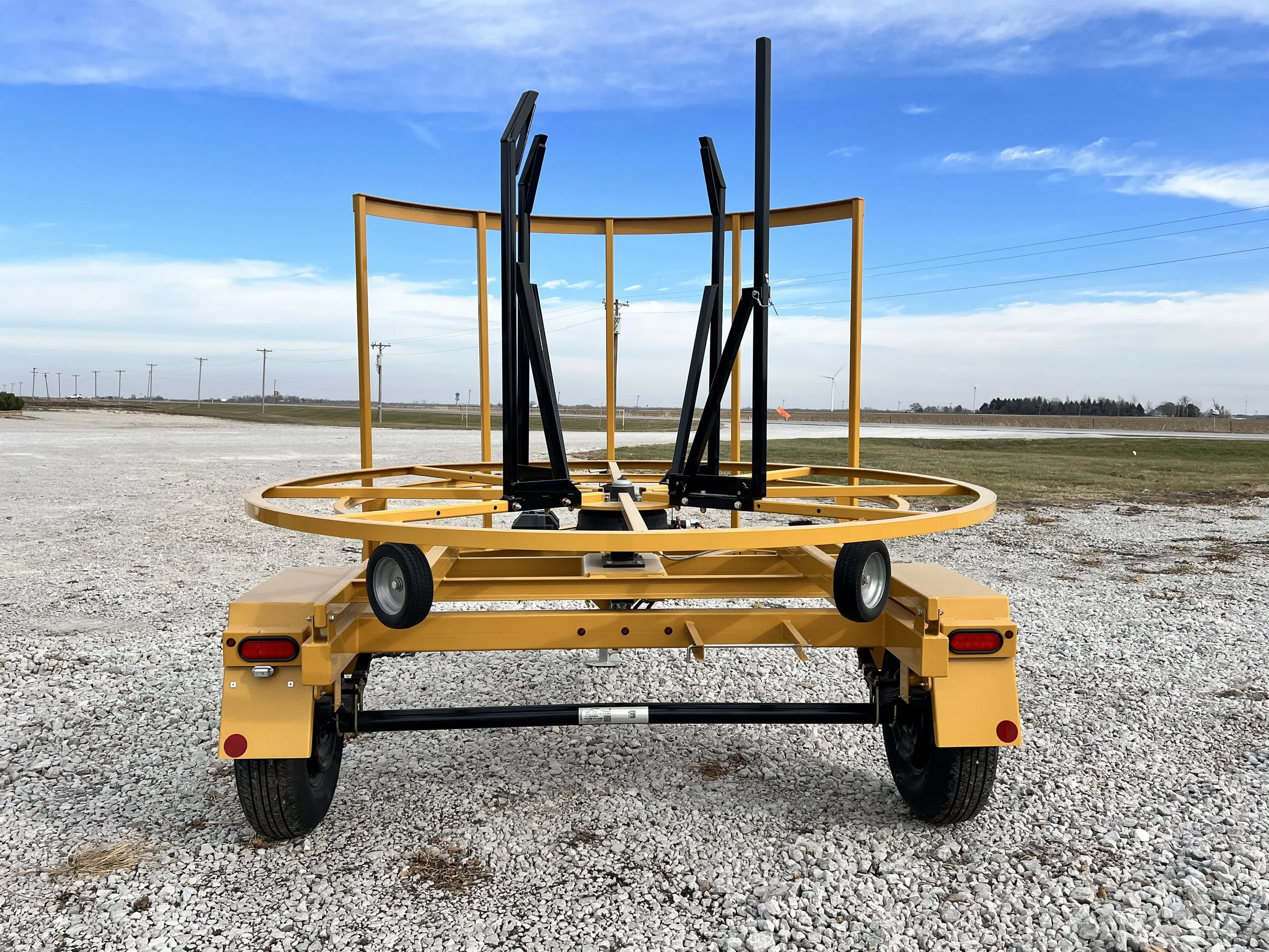 Single Reel Coil Pipe Trailer Back View
