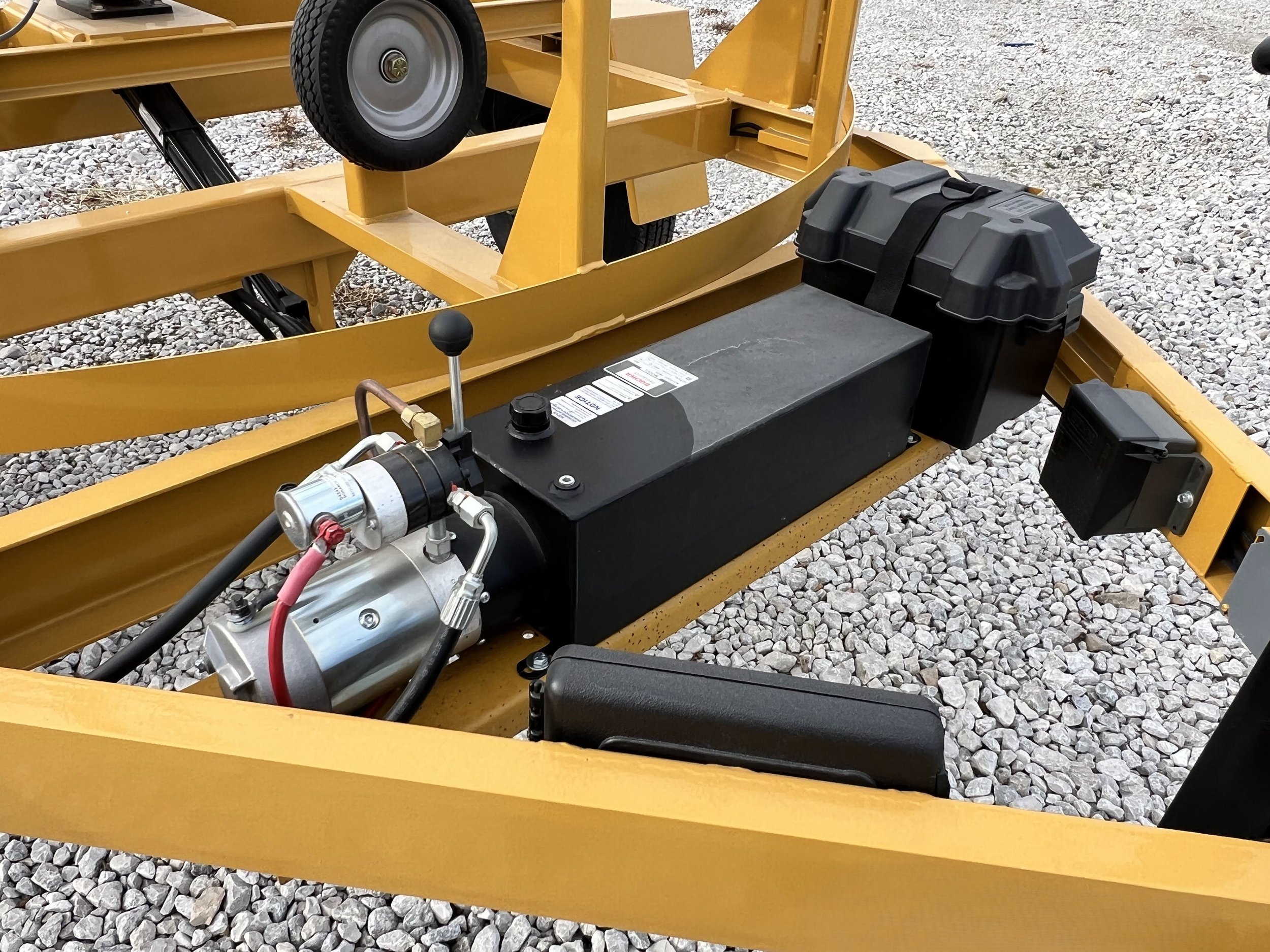 Single Reel Coil Pipe Trailer Carousel Lift Electric Over Hydraulic
