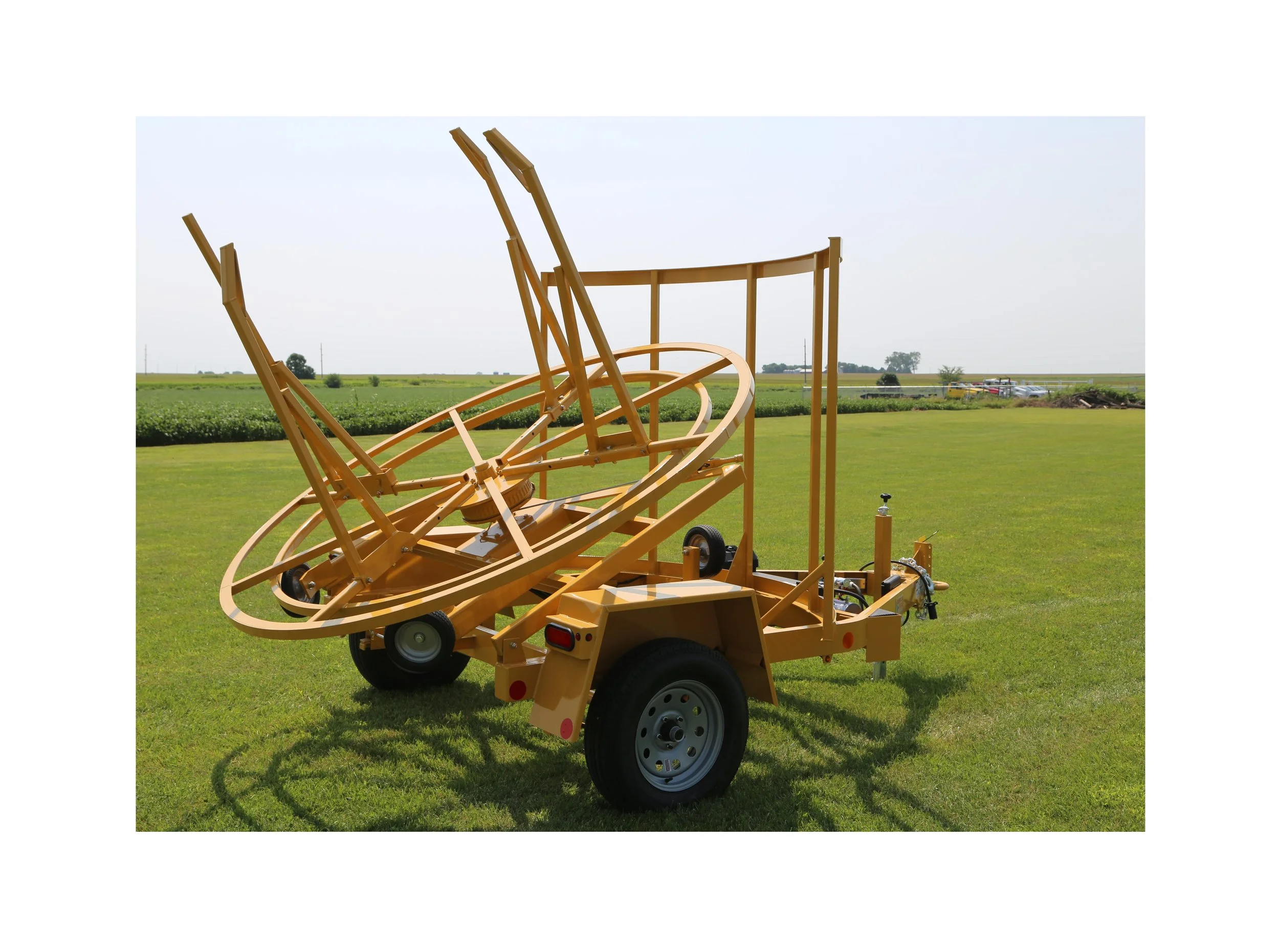 Single Reel Coil Pipe Trailer Self Loading Carousel Lift