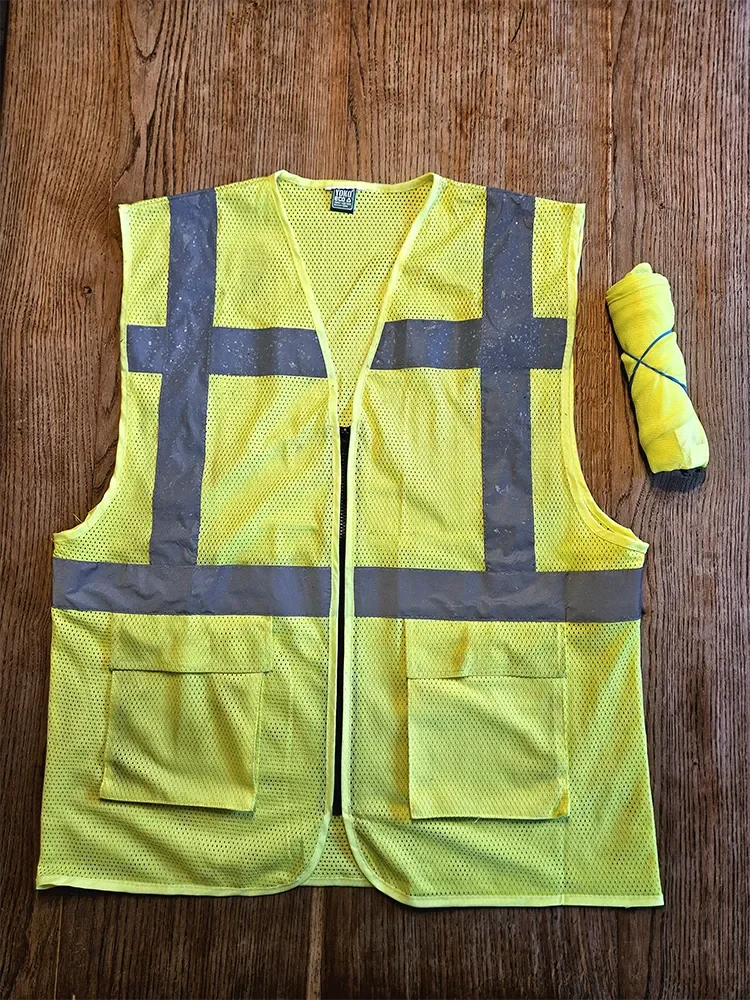 High visibility colour clothiing for motorcycle riders
