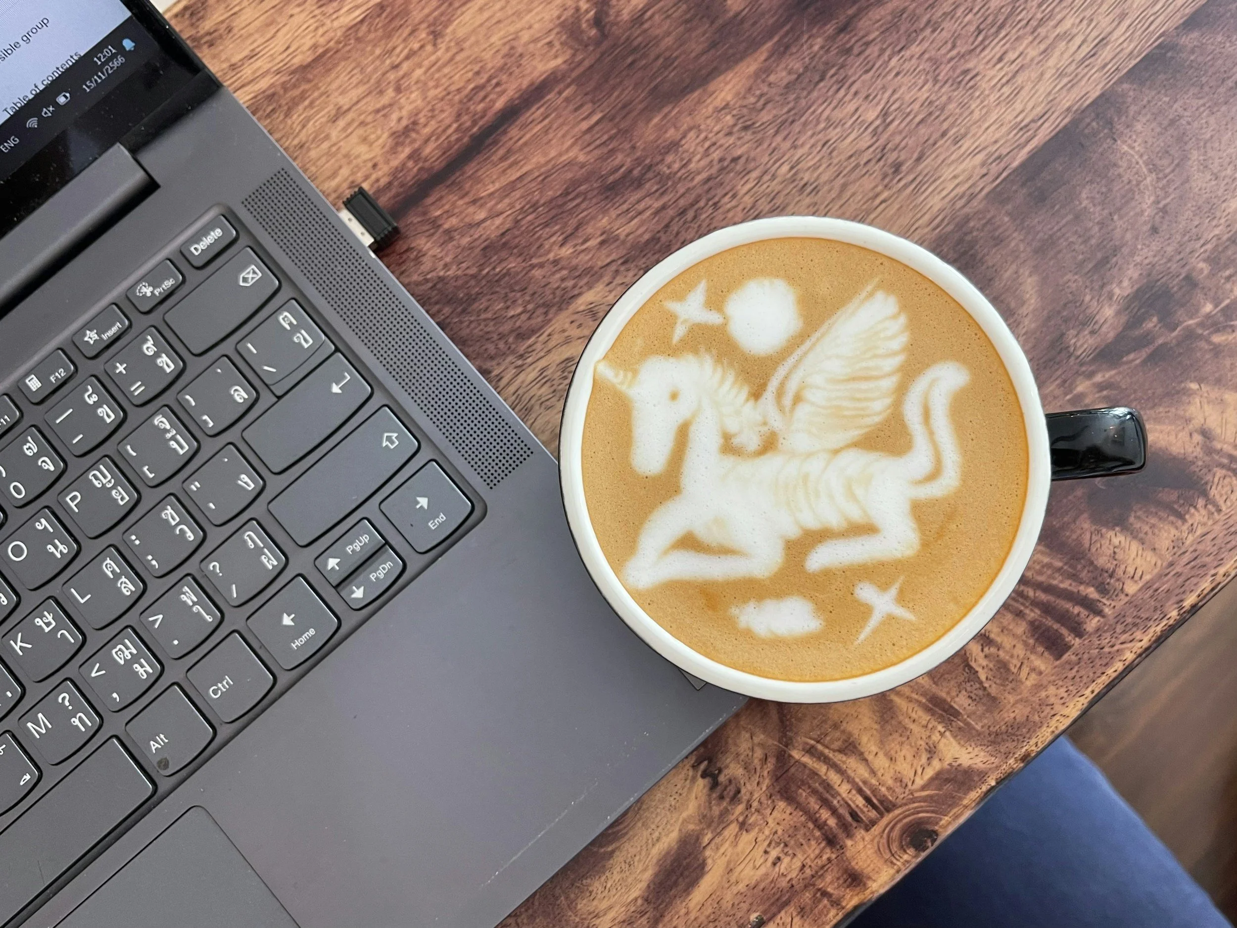 unicorn coffee with laptop - uplifted avenue