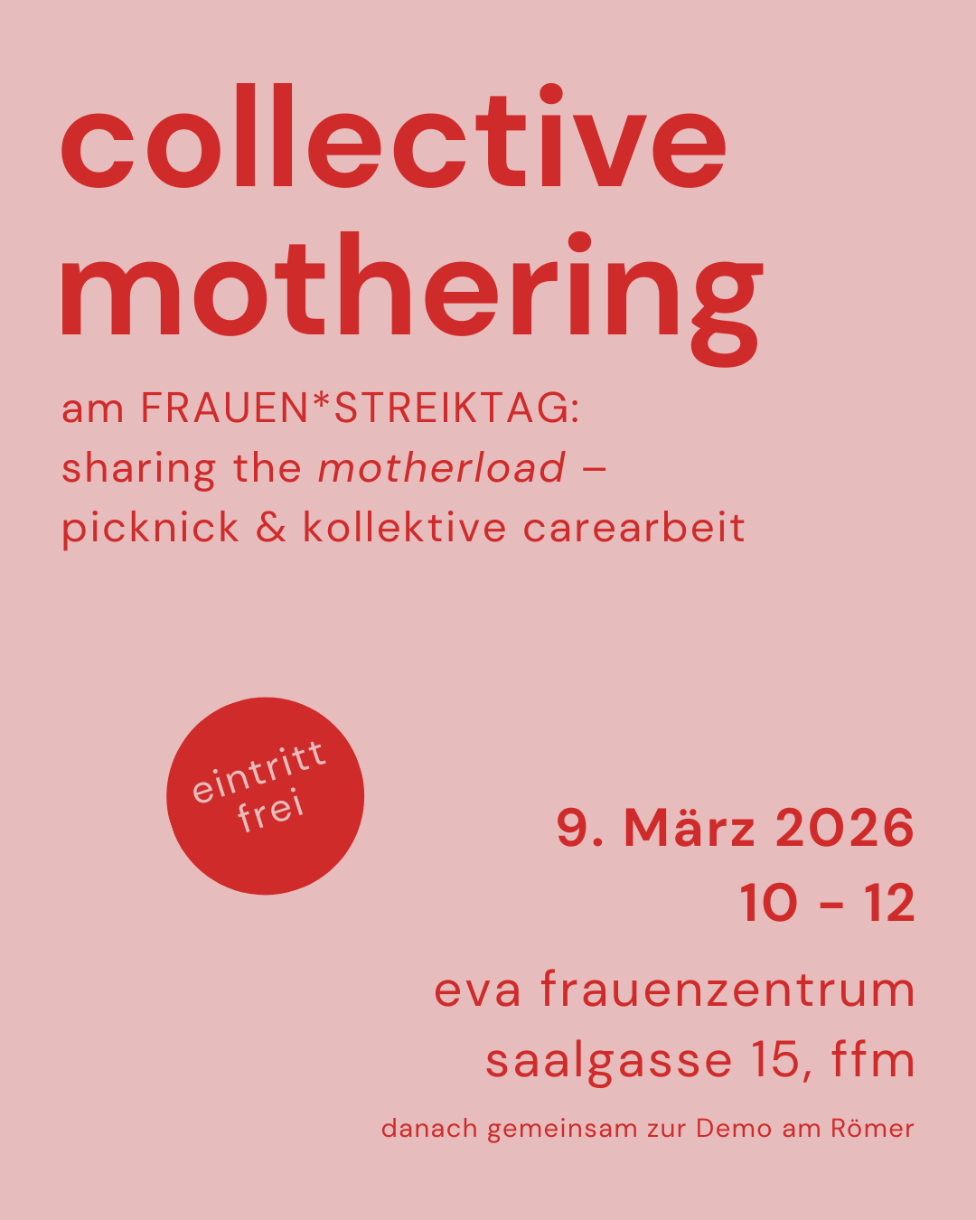collective mothering picknick am FRAUEN*STREIKTAG