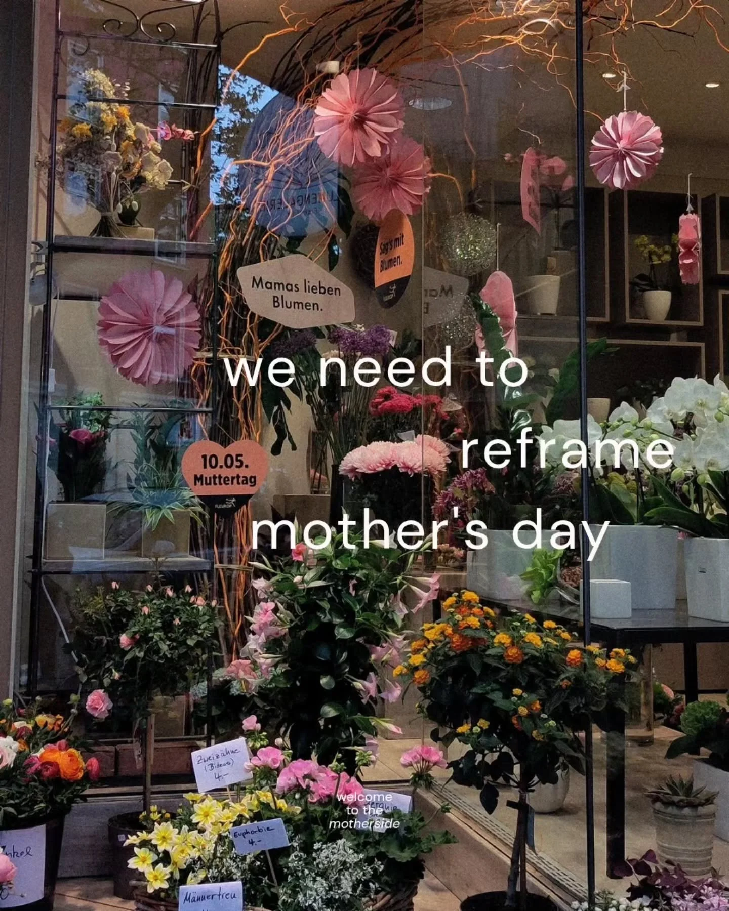 Das geht an alle M&auml;nner, die Politik, das Patriarchat und alle, die denken, Blumen w&auml;ren genug. 

MOTHERS: you know your worth - lass ihn dir von niemandem ausreden. 

#mothersday