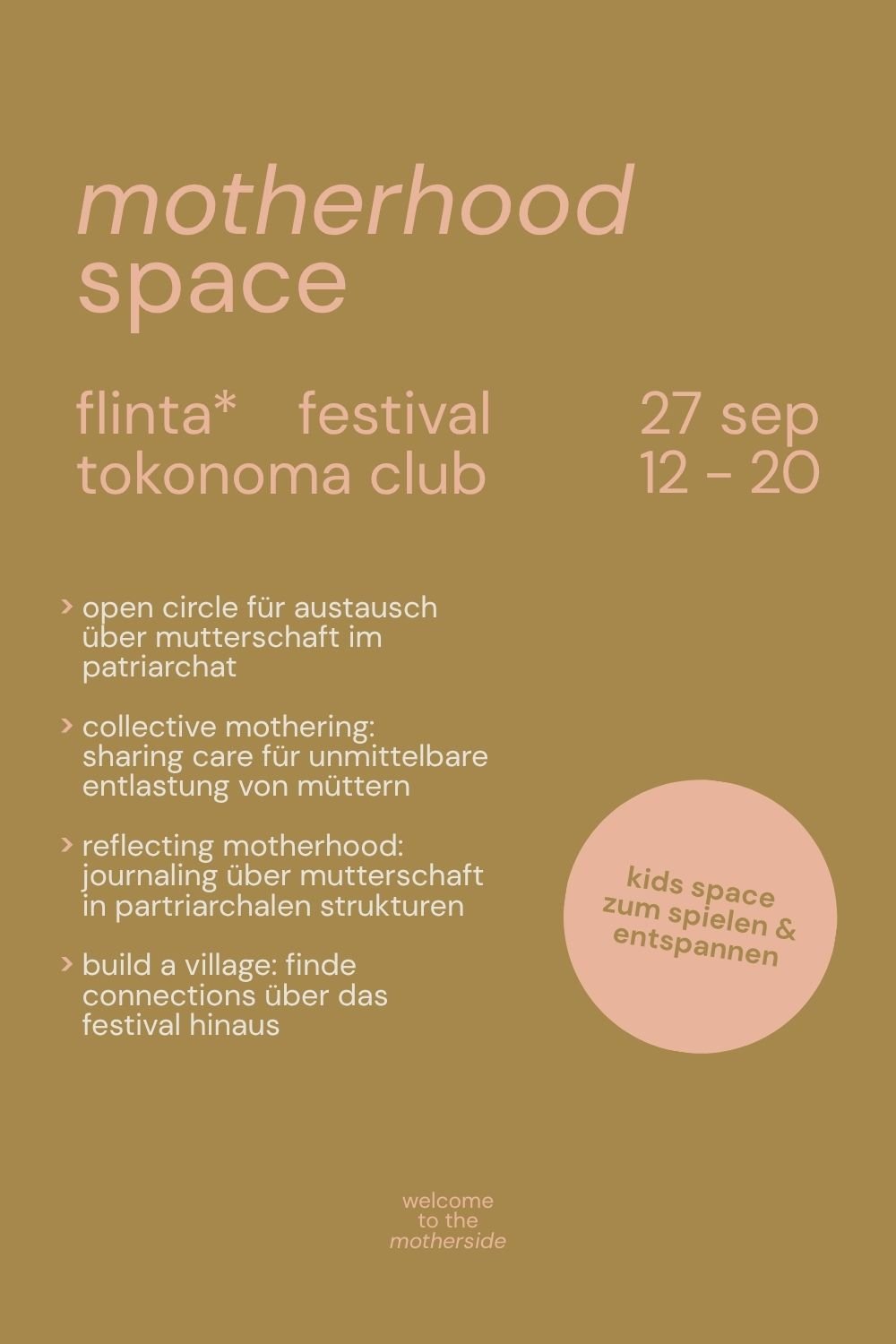 motherhood space am FLINTA* Festival Frankfurt