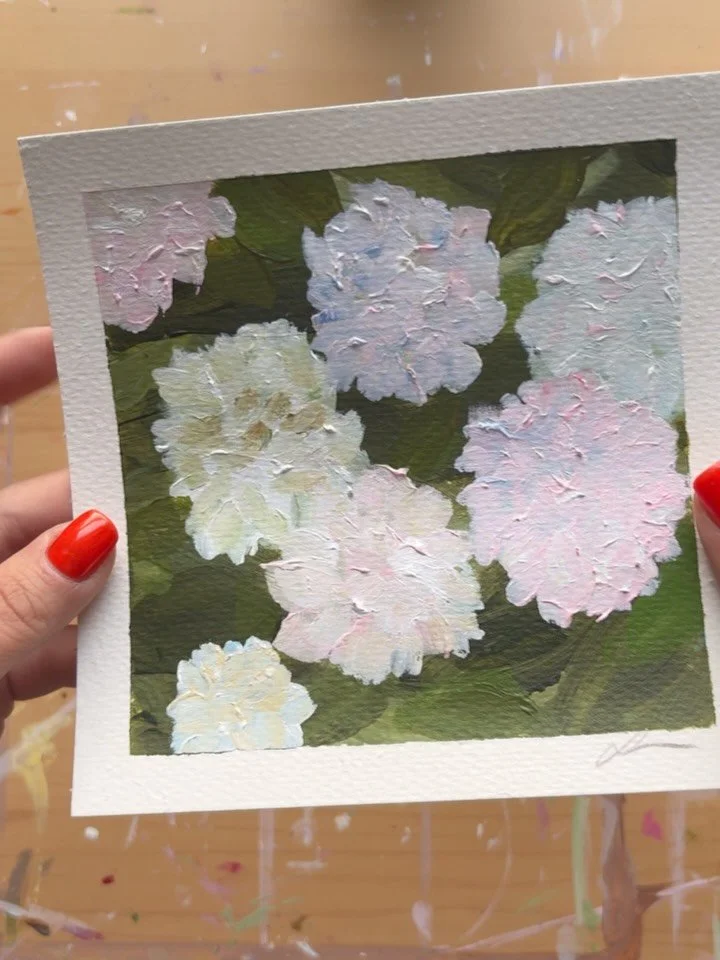 All 4 &ldquo;Hydrangeas on Paper&rdquo; sold to a mother &amp; daughter duo who love flowers as much as I do 🥰 so now I need to know- do we need more of these works on paper?! ☺️

#dmvartist #shopsmall #supportlocal #floralart #affordableart